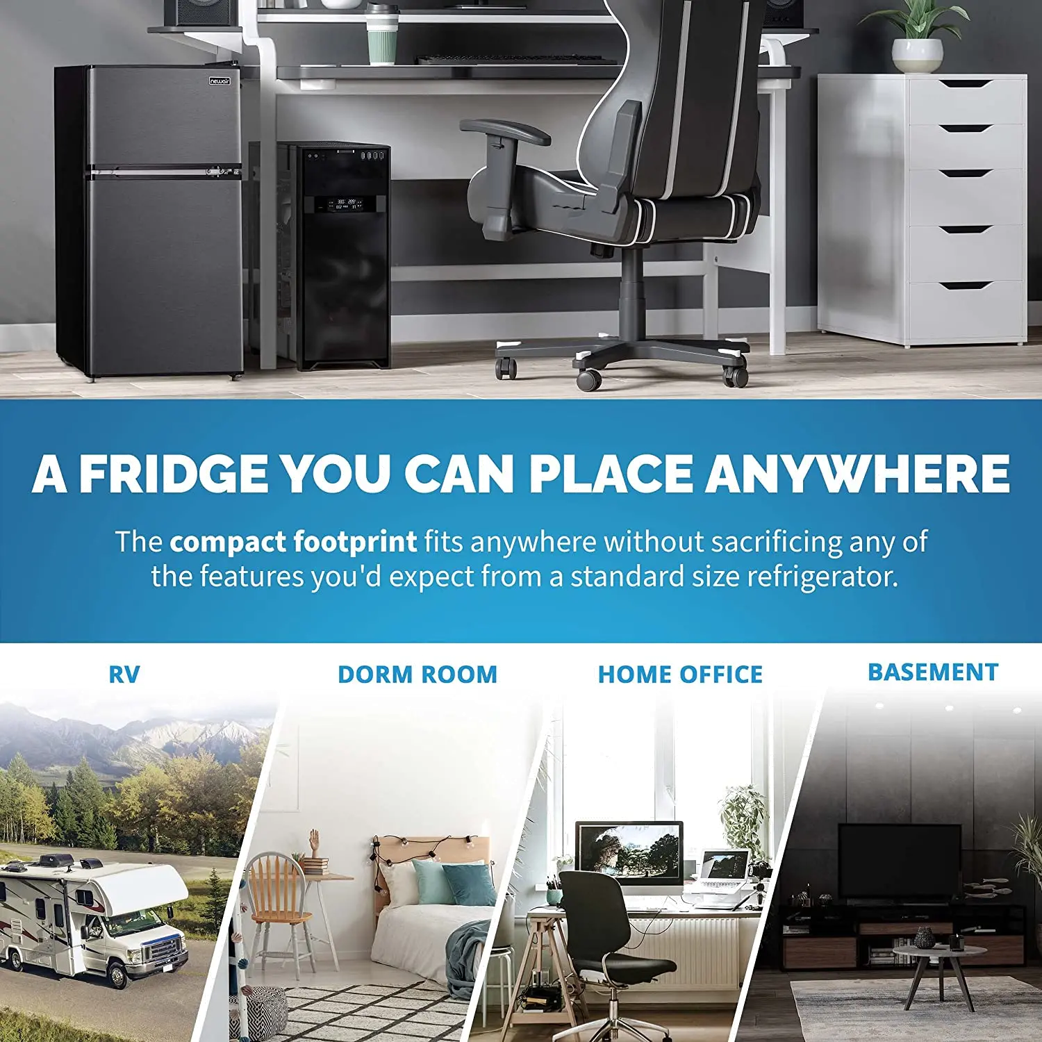 NRF031GA00 NewAir 3.1 Cu. Ft. Compact Mini Refrigerator - Gray-3
