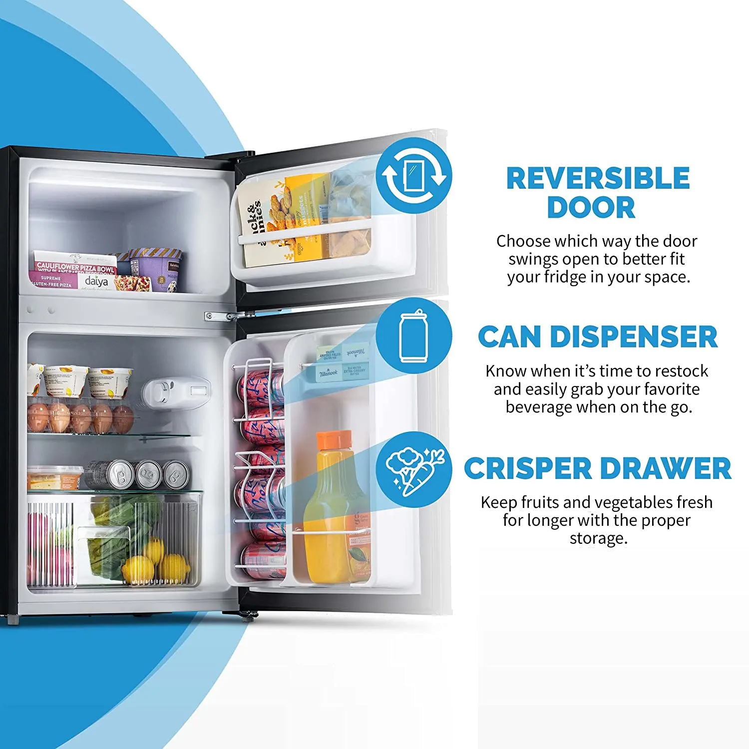 NRF031GA00 NewAir 3.1 Cu. Ft. Compact Mini Refrigerator - Gray-6
