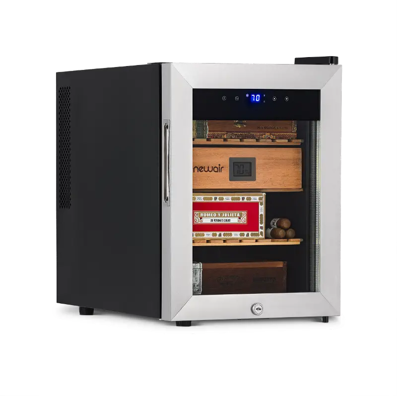 NewAir 250 Count Electric Cigar Humidor - Stainless Steel