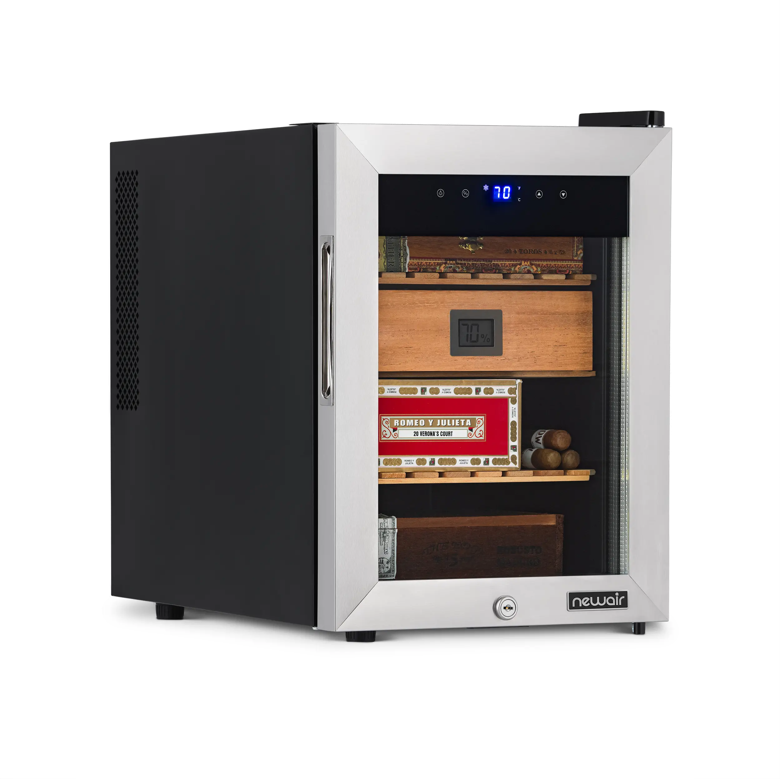 NCH250SS01 NewAir 250 Count Electric Cigar Humidor - Stainless Steel-2