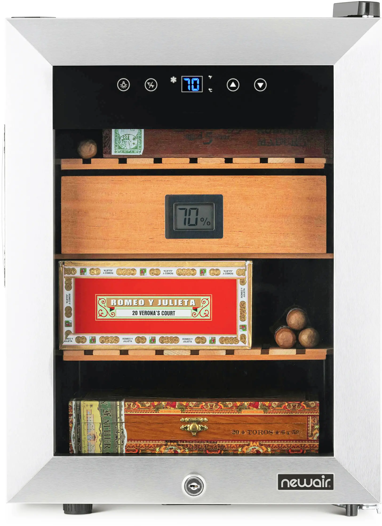 NCH250SS01 NewAir 250 Count Electric Cigar Humidor - Stainless Steel-1