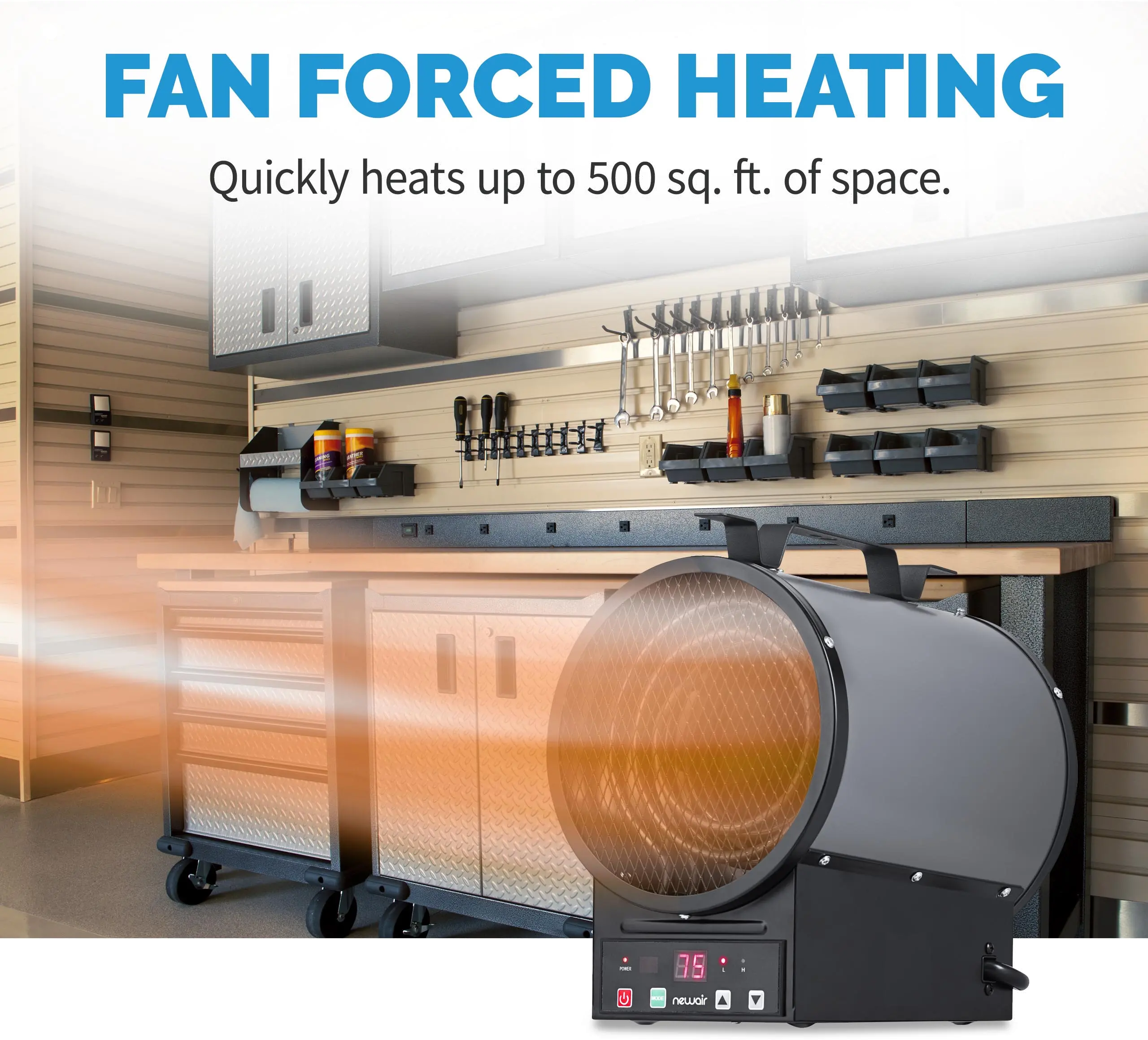 NGH500GA00 NewAir 2-in-1 Freestanding or Ceiling/Wall Mounted 240v Electric Garage Heater-5