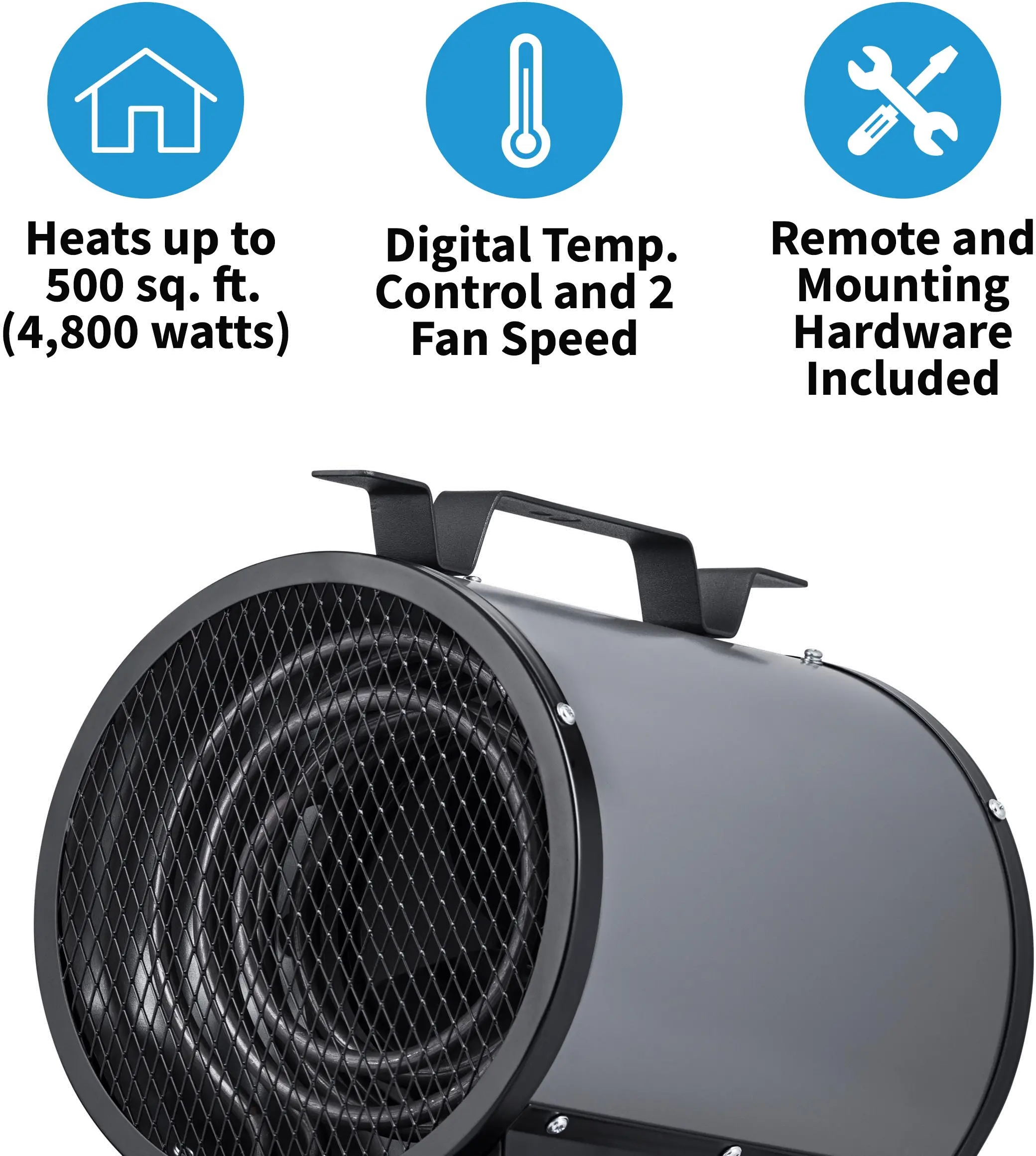 NGH500GA00 NewAir 2-in-1 Freestanding or Ceiling/Wall Mounted 240v Electric Garage Heater-7