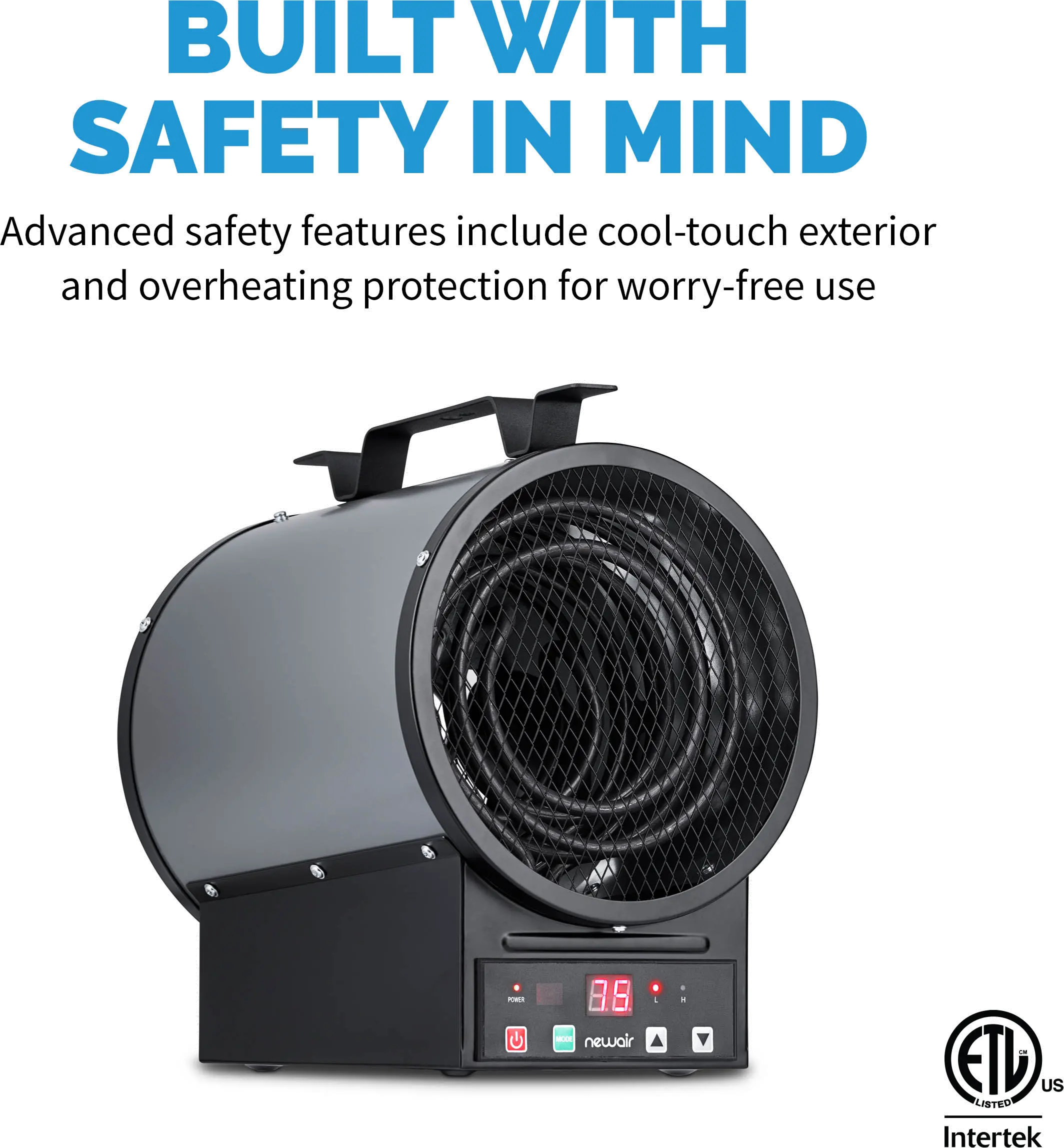 NGH500GA00 NewAir 2-in-1 Freestanding or Ceiling/Wall Mounted 240v Electric Garage Heater-9