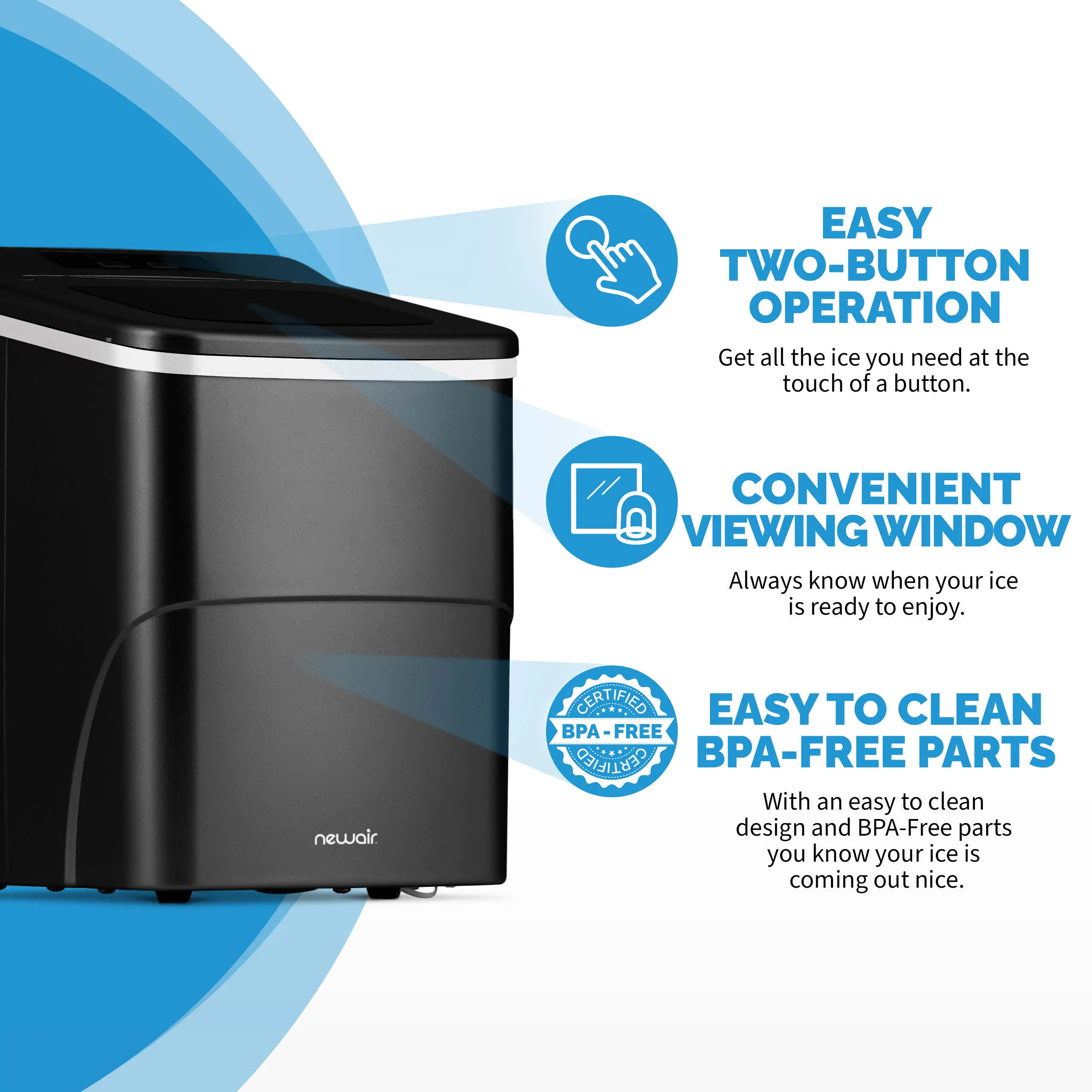 NIM026MB00 NewAir Matte Black Countertop Ice Maker-11