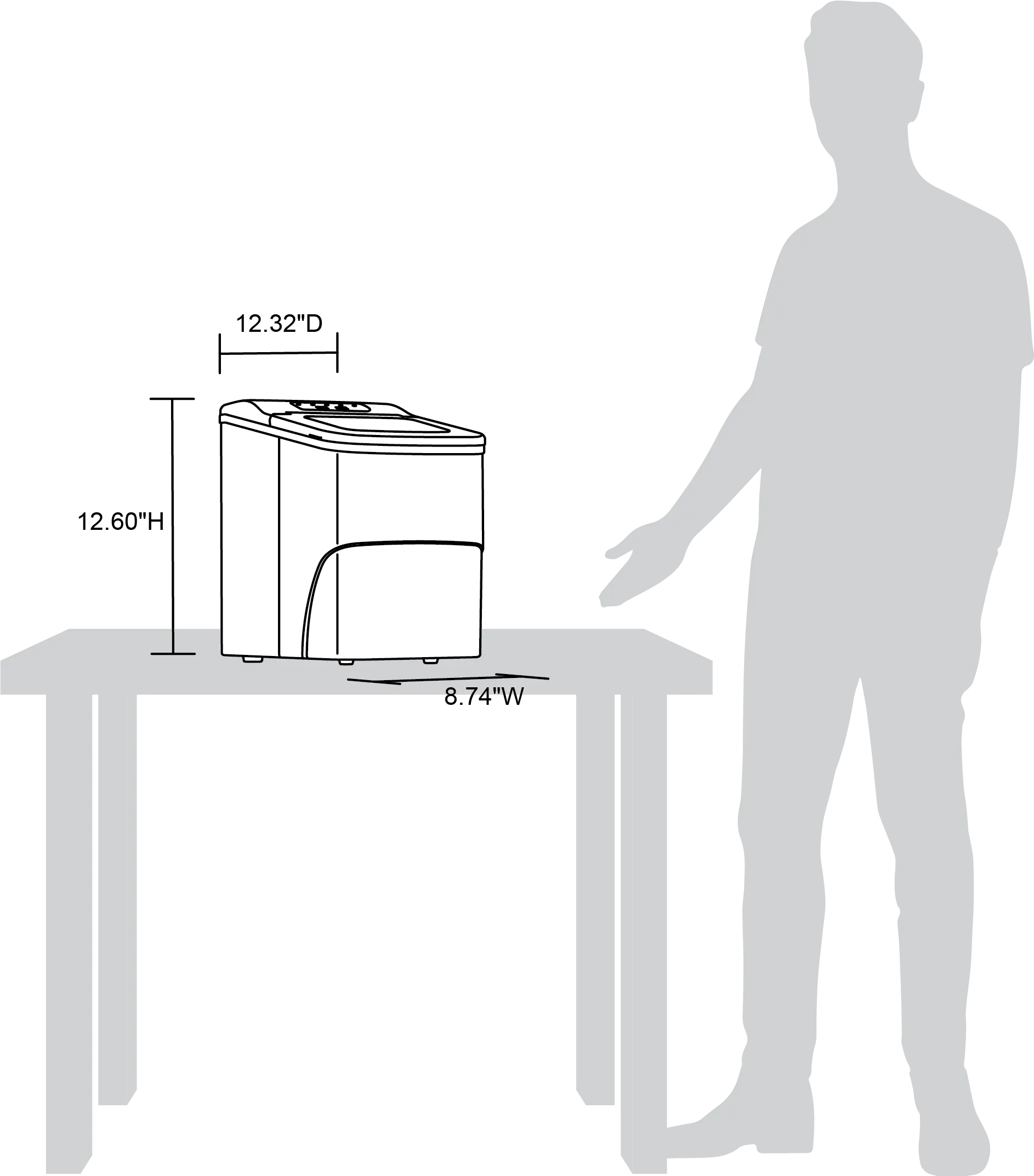 NIM026MB00 NewAir Matte Black Countertop Ice Maker-7