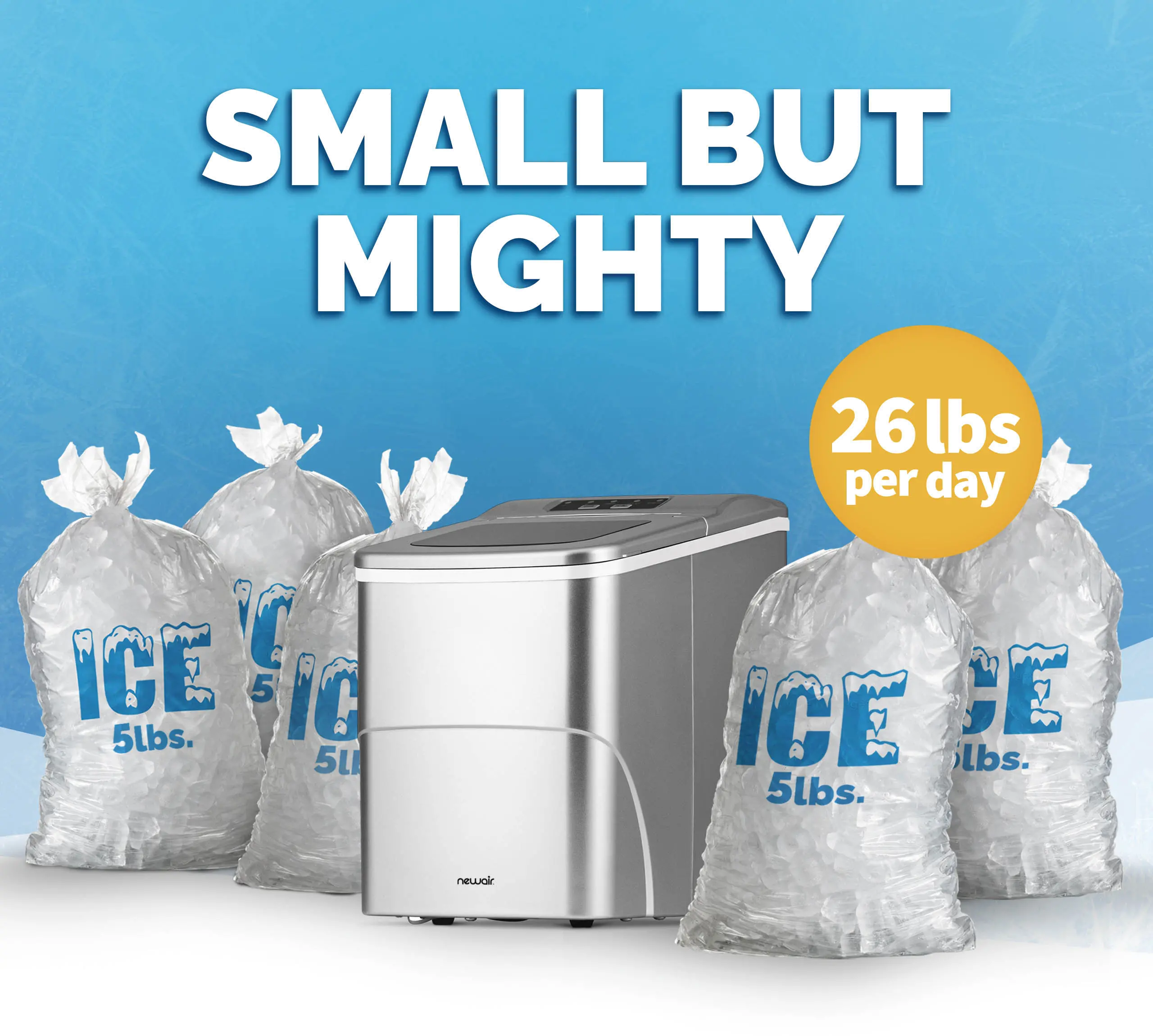 NIM026MS00 NewAir Matte Silver Countertop Ice Maker-11