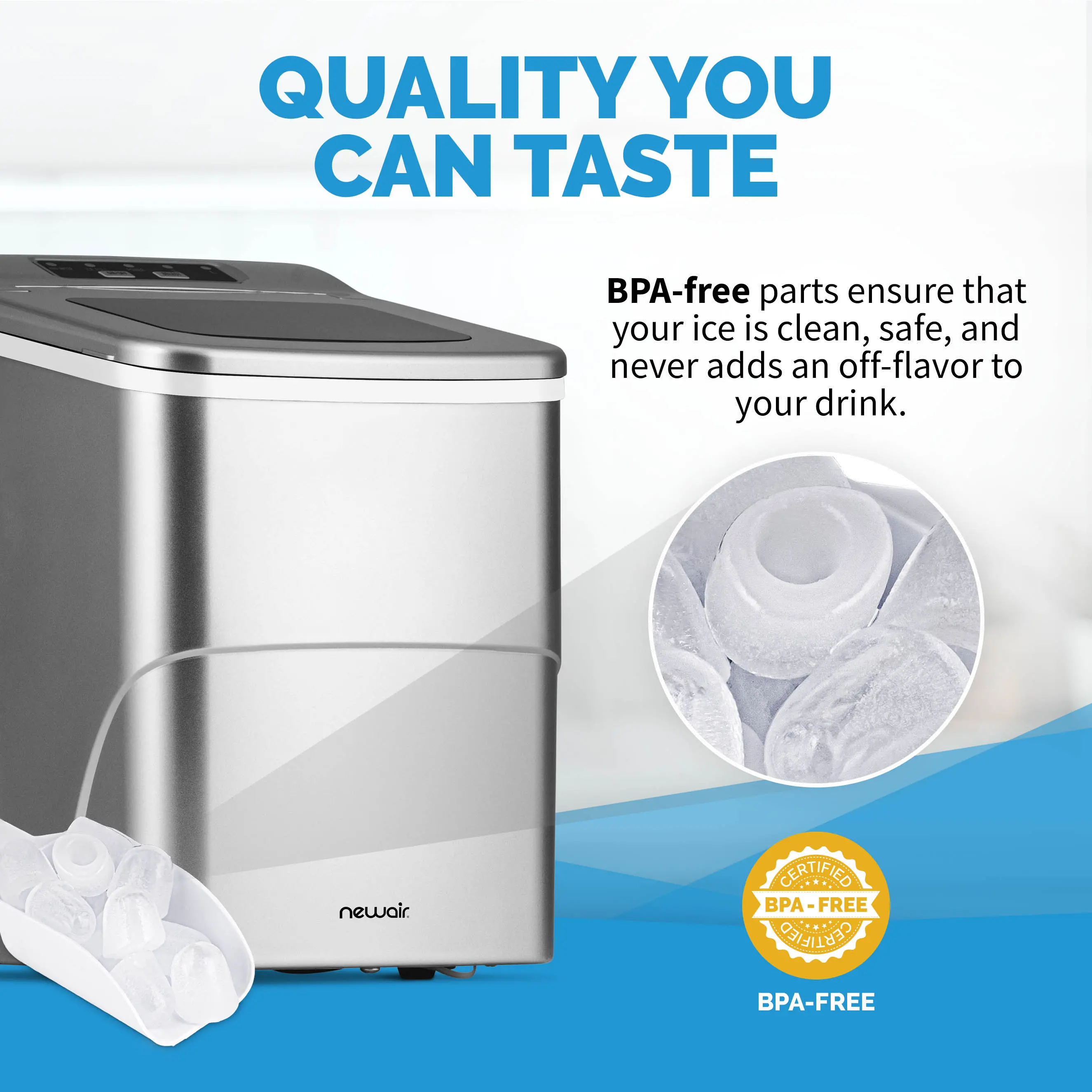 NIM026MS00 NewAir Matte Silver Countertop Ice Maker-13