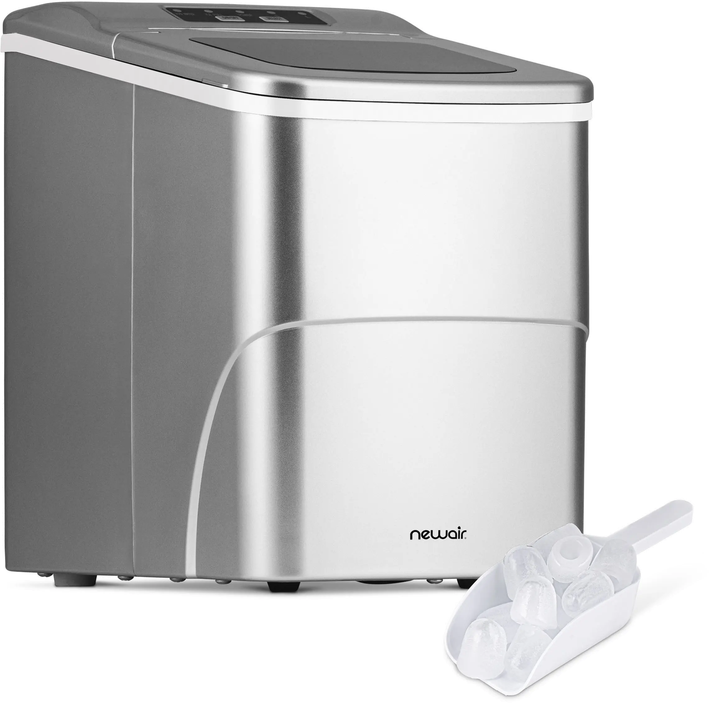 NIM026MS00 NewAir Matte Silver Countertop Ice Maker-3