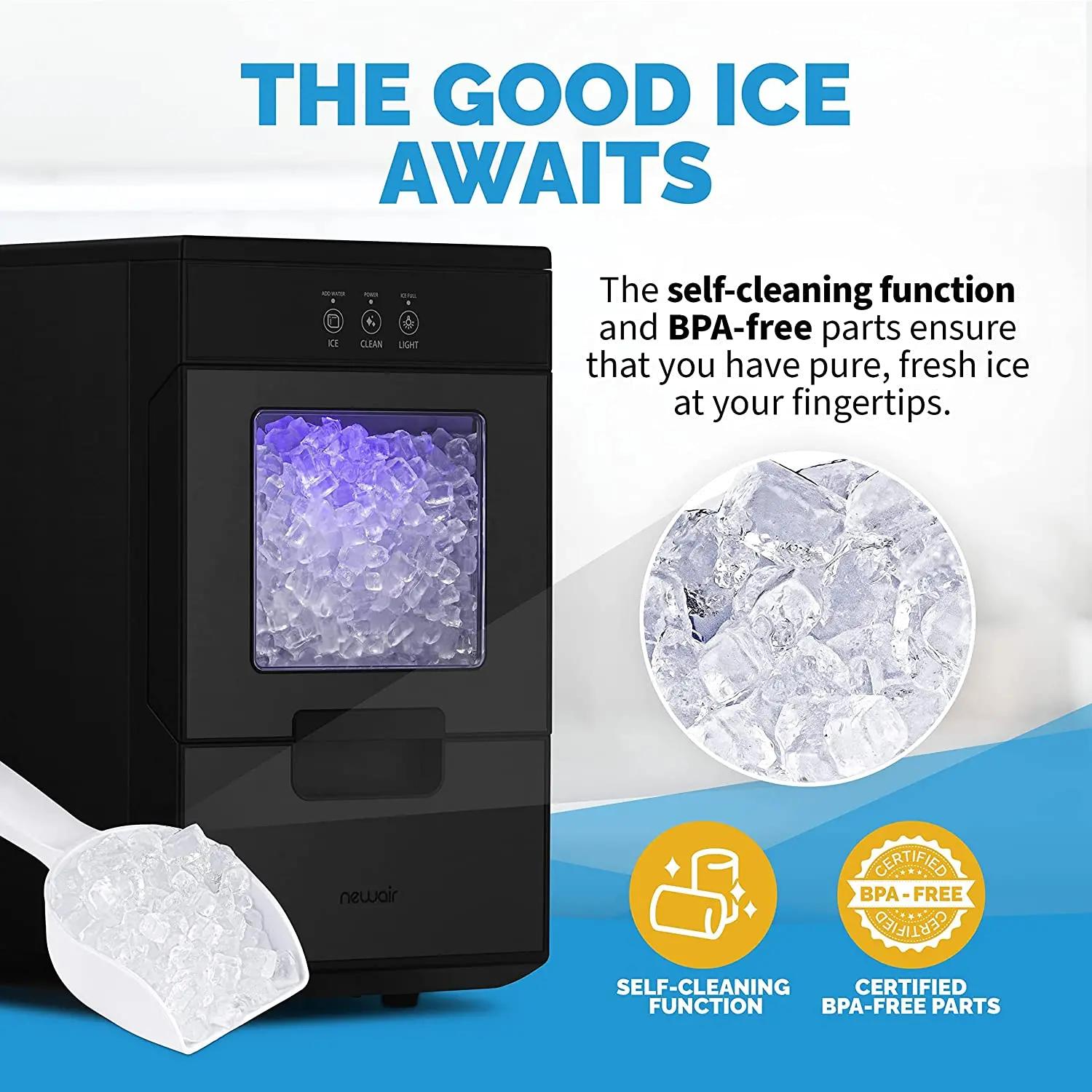 NIM044BS00 NewAir Nugget Countertop Ice Maker - Self Cleaning-9