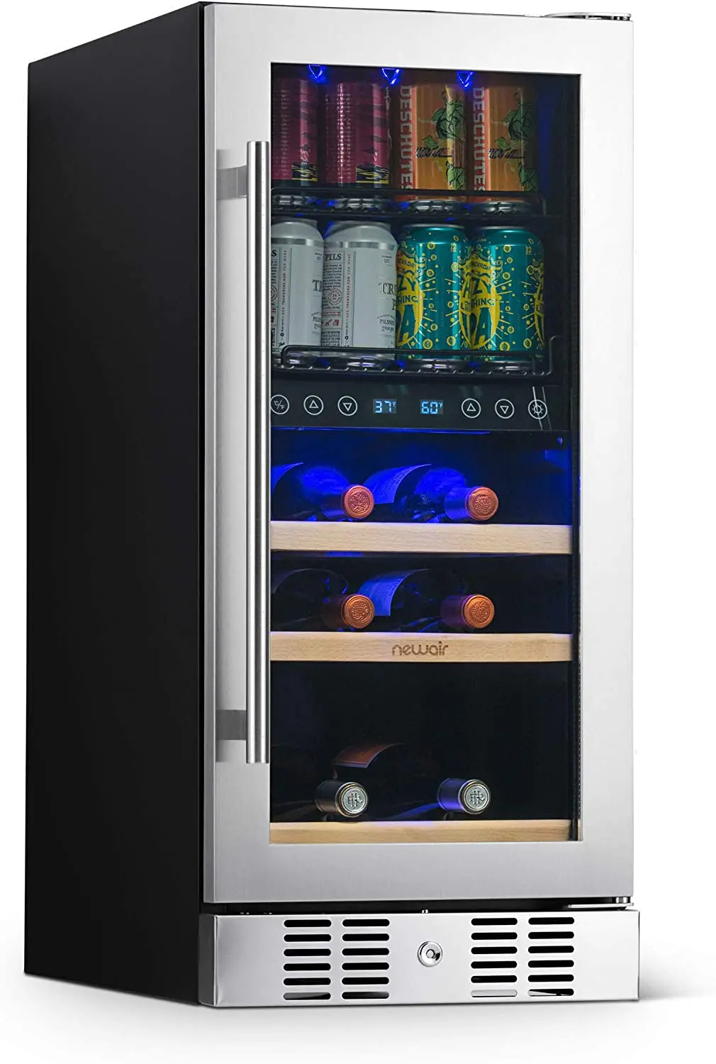 NWB057SS00 NewAir 15  Premium Built-in Dual Zone Wine and Beverage Fridge - Stainless Steel-1