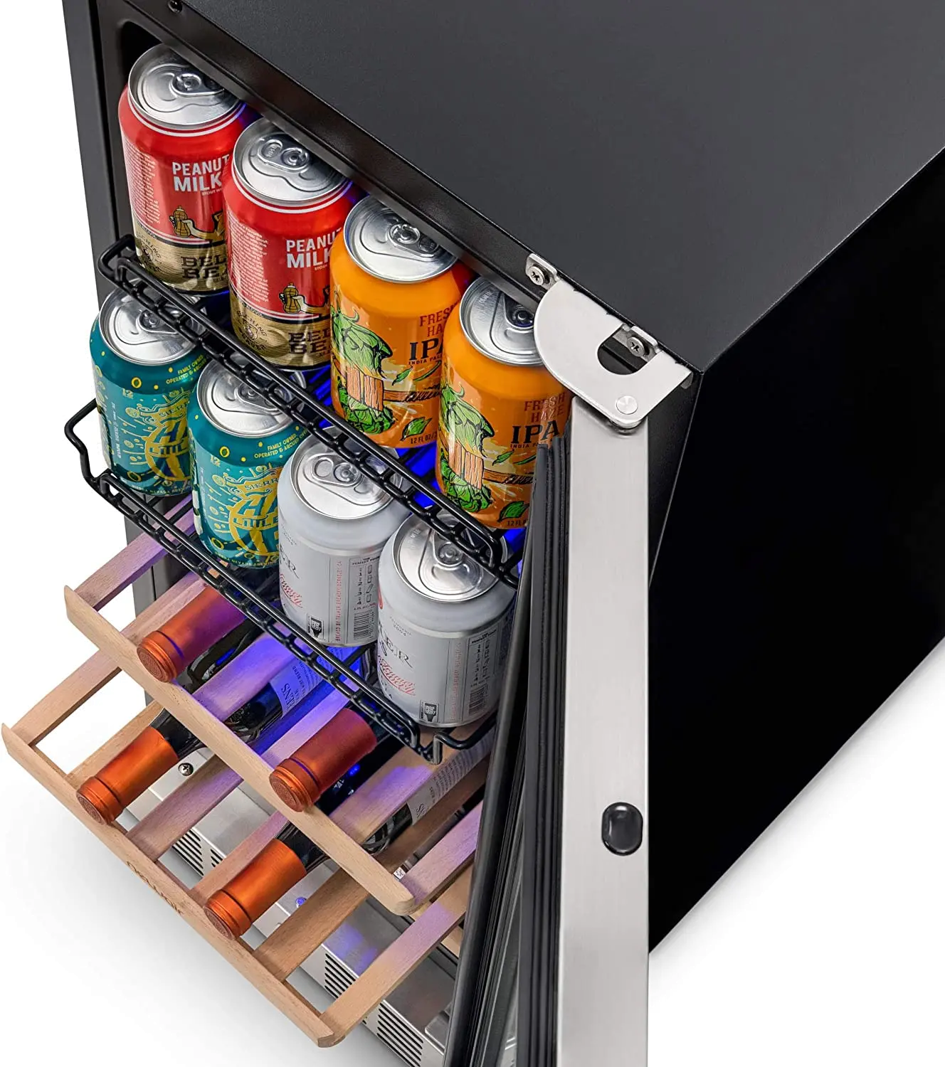 NWB057SS00 NewAir 15  Premium Built-in Dual Zone Wine and Beverage Fridge - Stainless Steel-5
