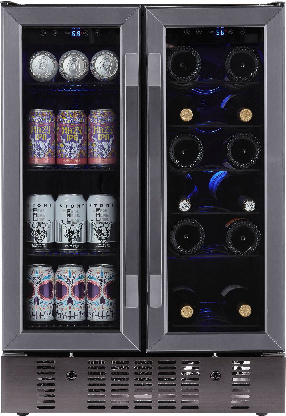 NewAir 24" Wine and Beverage Refrigerator - Black Stainless Steel