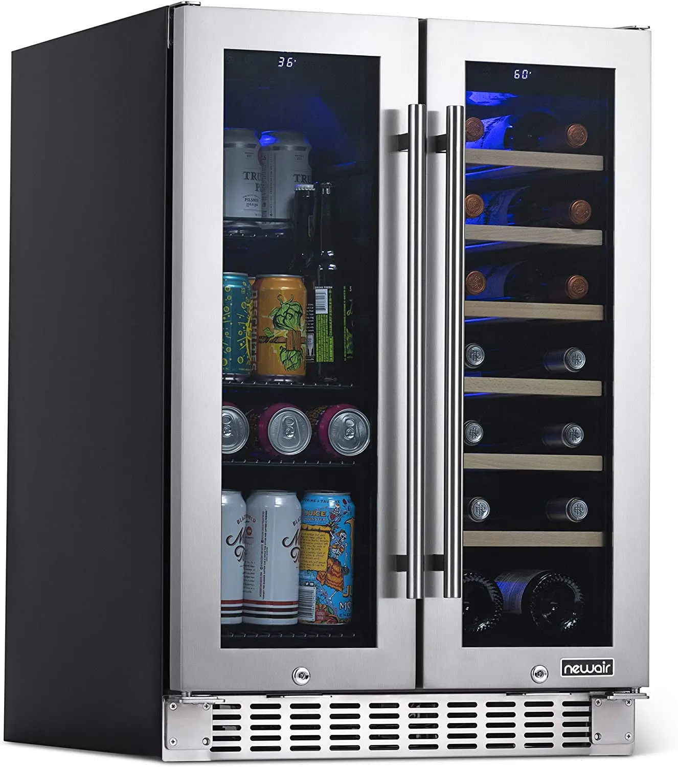 NWB080SS00 NewAir 24  Premium Built-in Dual Zone Wine and Beverage Fridge - Stainless Steel-1