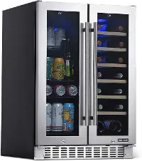 NWB080SS00 NewAir 24  Premium Built-in Dual Zone Wine and Beverage Fridge - Stainless Steel