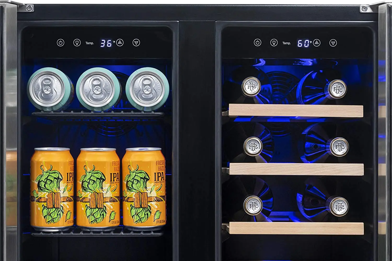 NWB080SS00 NewAir 24  Premium Built-in Dual Zone Wine and Beverage Fridge - Stainless Steel-6
