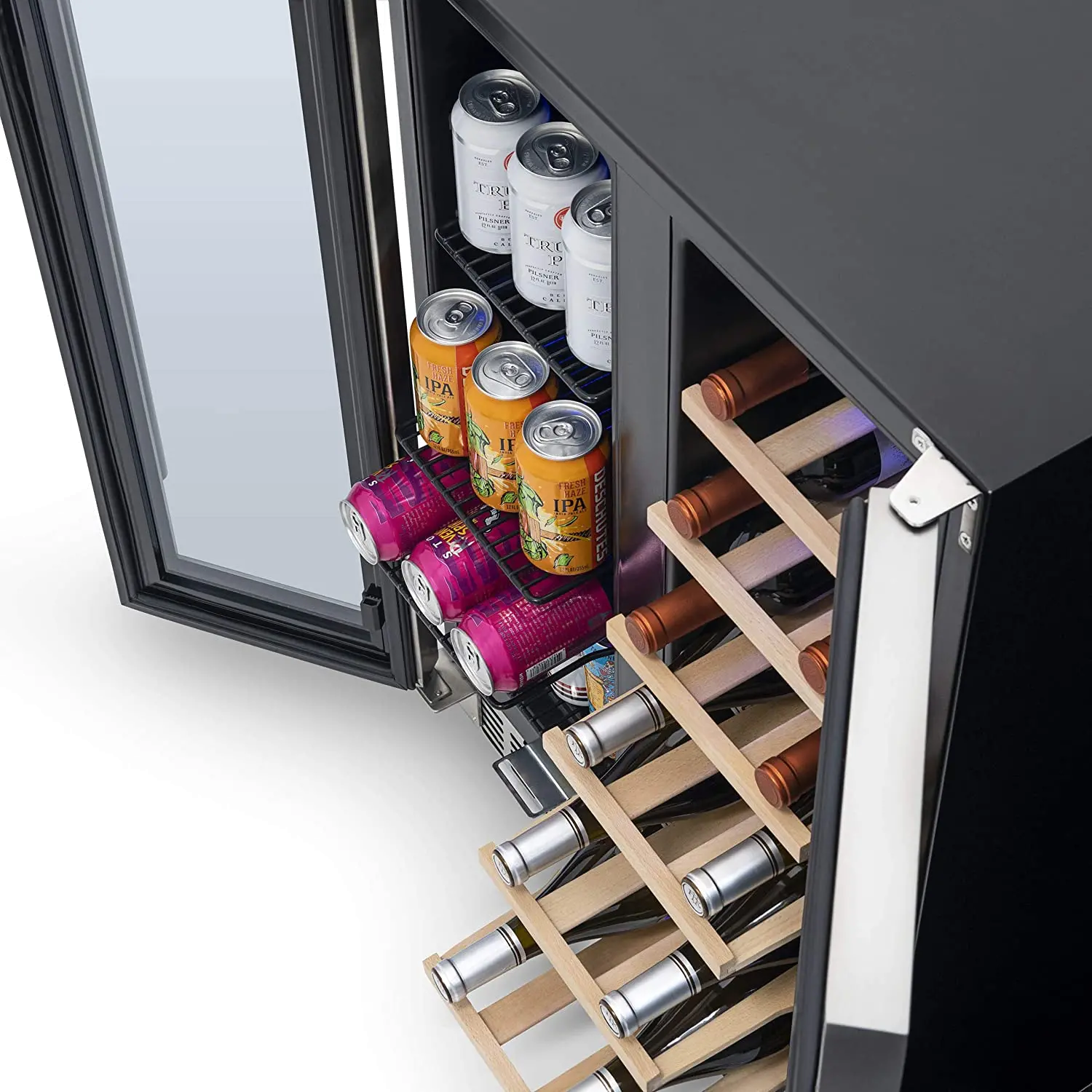 NWB080SS00 NewAir 24  Premium Built-in Dual Zone Wine and Beverage Fridge - Stainless Steel-7