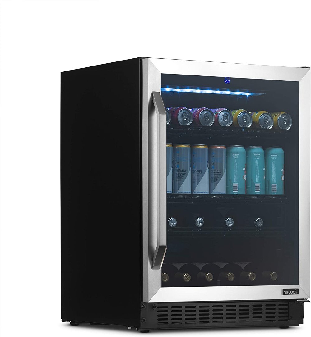 NewAir FlipShelf™ 24" Wine and Beverage Fridge - Stainless Steel