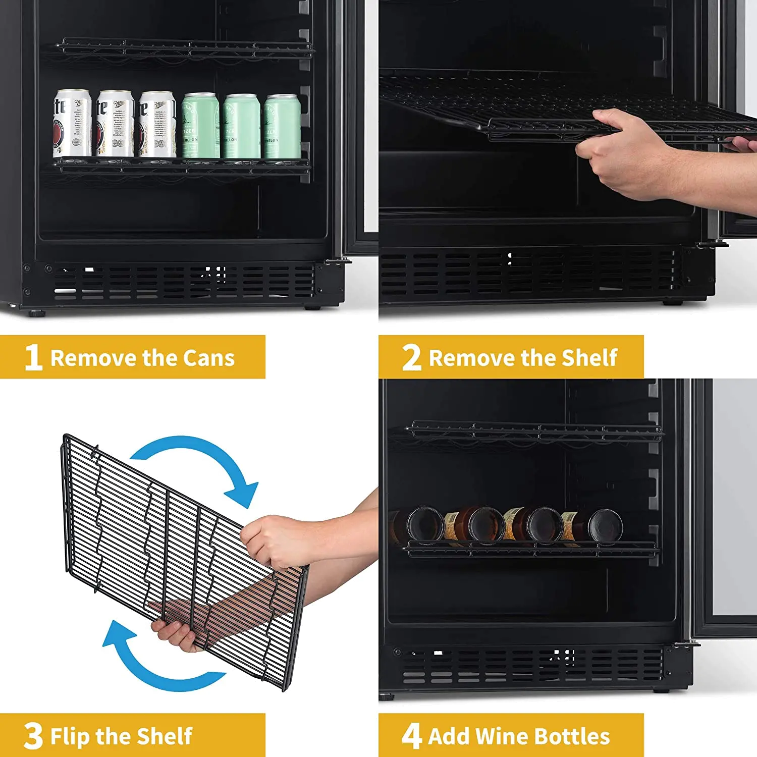 NWB180SS00 NewAir FlipShelf™ 24  Wine and Beverage Fridge - Stainless Steel-4