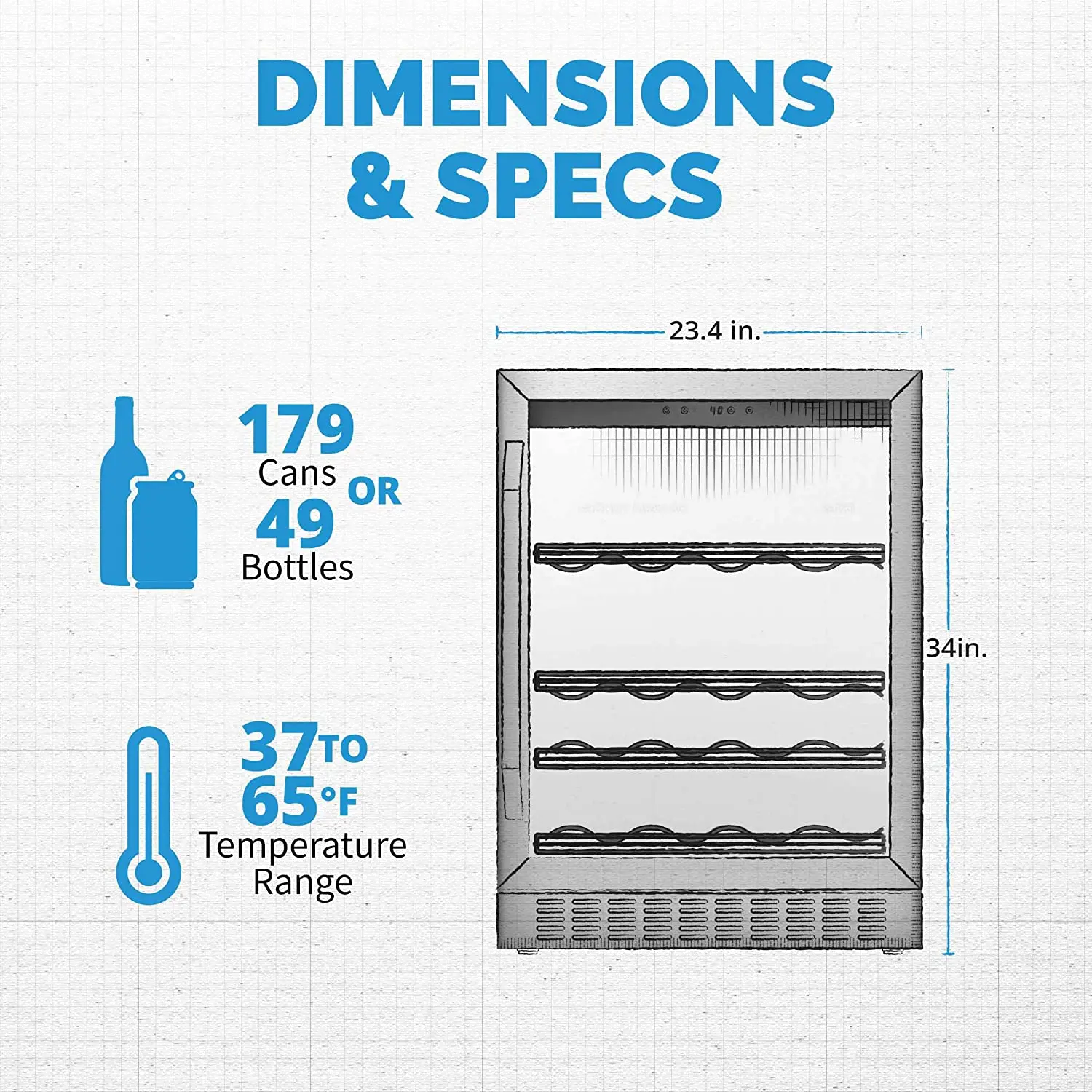 NWB180SS00 NewAir FlipShelf™ 24  Wine and Beverage Fridge - Stainless Steel-6