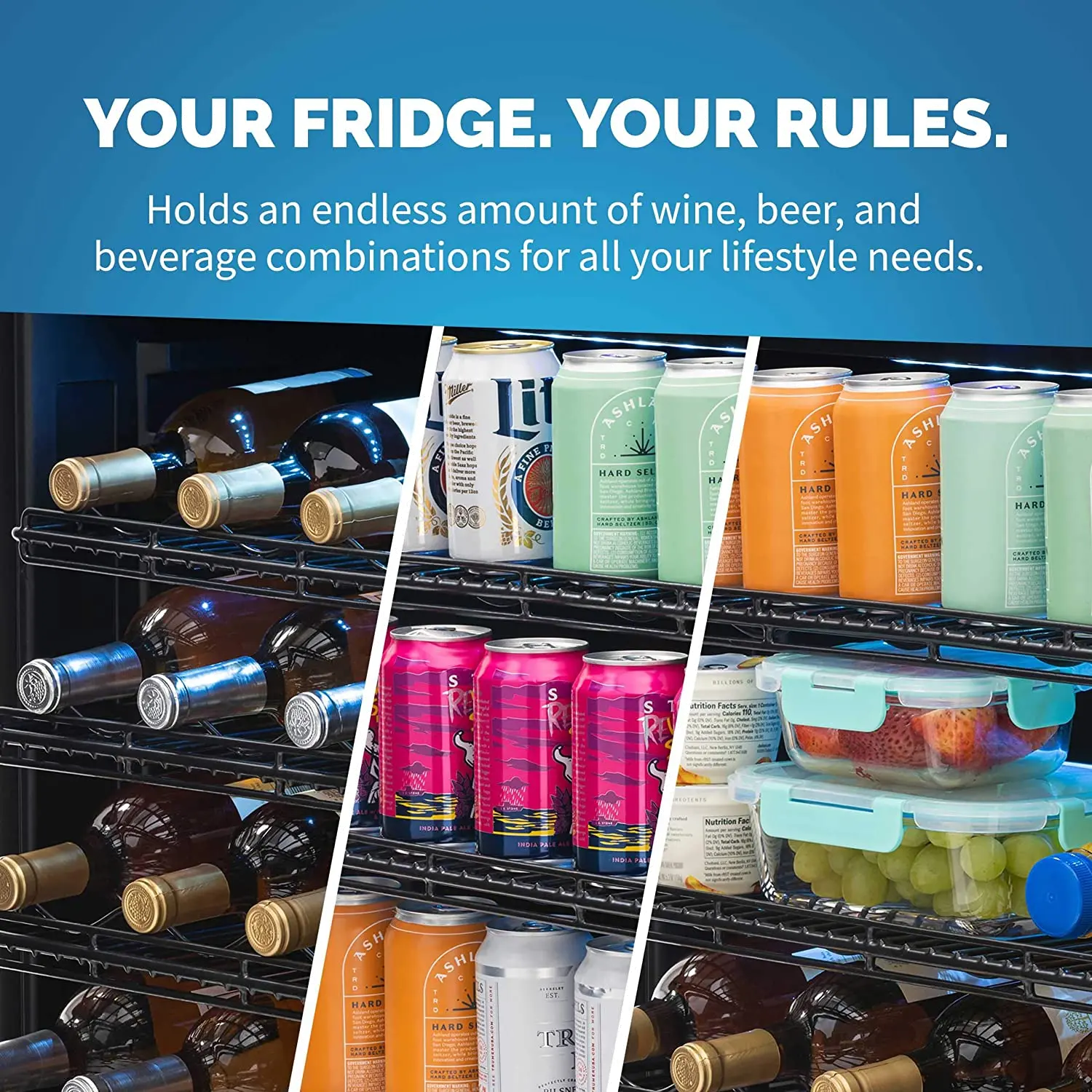 NWB180SS00 NewAir FlipShelf™ 24  Wine and Beverage Fridge - Stainless Steel-7