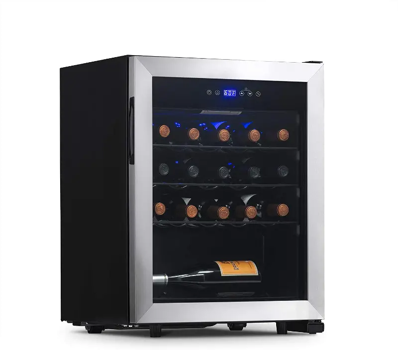 NewAir 23 Bottle Freestanding Compressor Wine Fridge - Stainless Steel