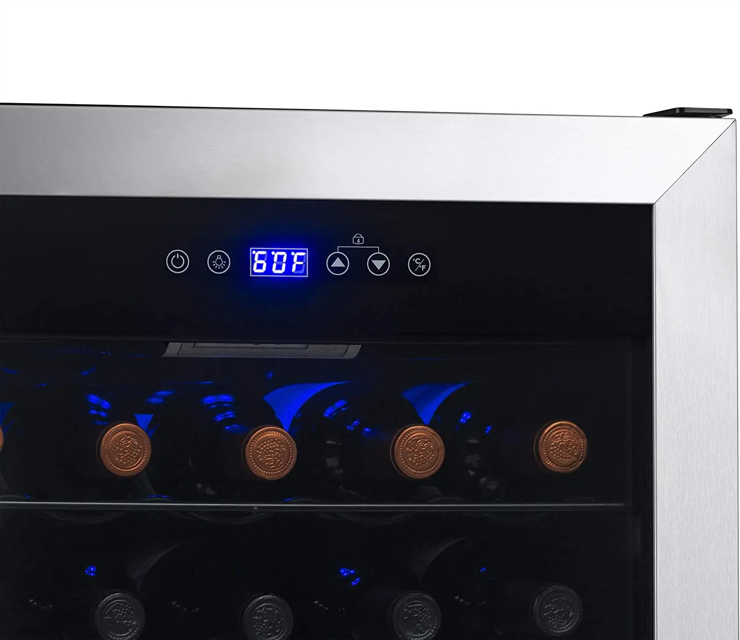 NWC023SS00 NewAir 23 Bottle Freestanding Compressor Wine Fridge - Stainless Steel-5