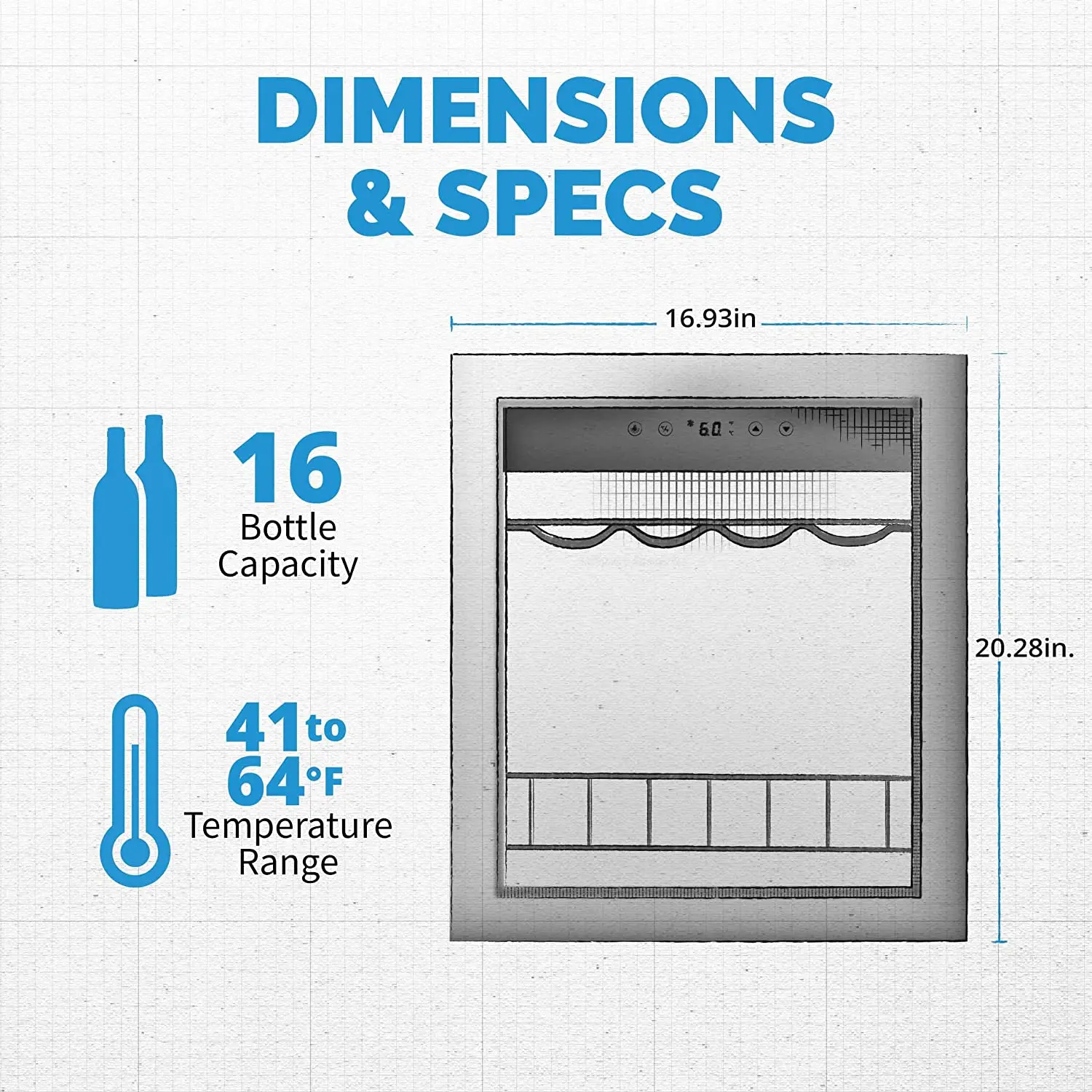 NWC023SS00 NewAir 23 Bottle Freestanding Compressor Wine Fridge - Stainless Steel-7