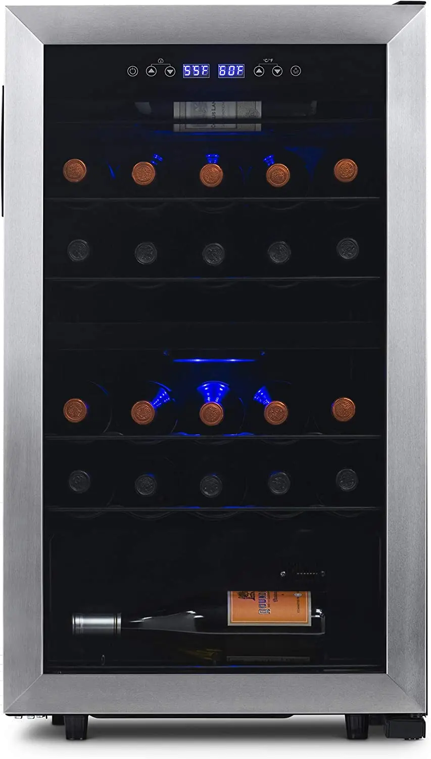 NWC028SS01 NewAir 28 Bottle Freestanding Dual Zone Compressor Wine Fridge - Stainless Steel-1
