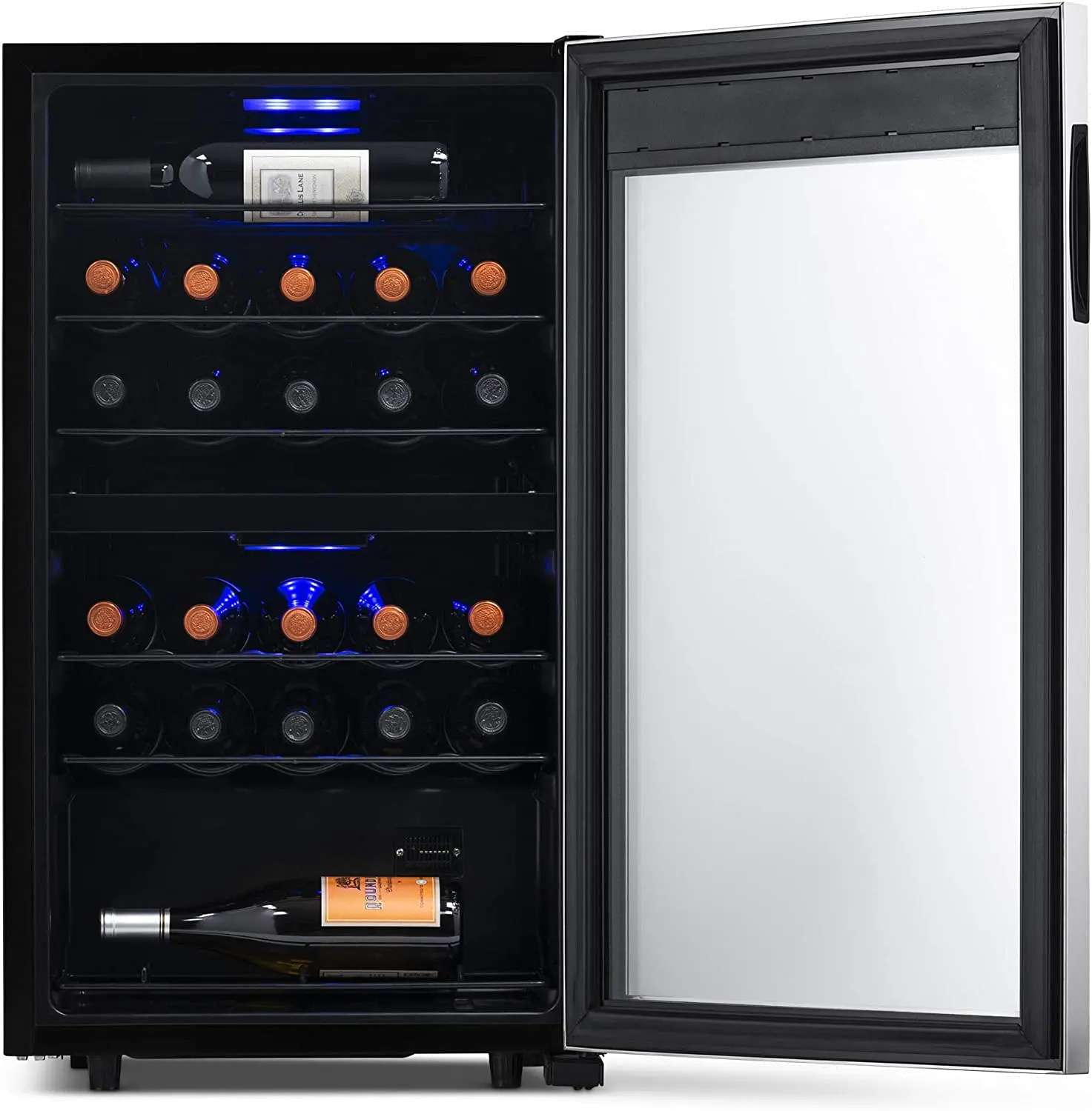 NWC028SS01 NewAir 28 Bottle Freestanding Dual Zone Compressor Wine Fridge - Stainless Steel-3