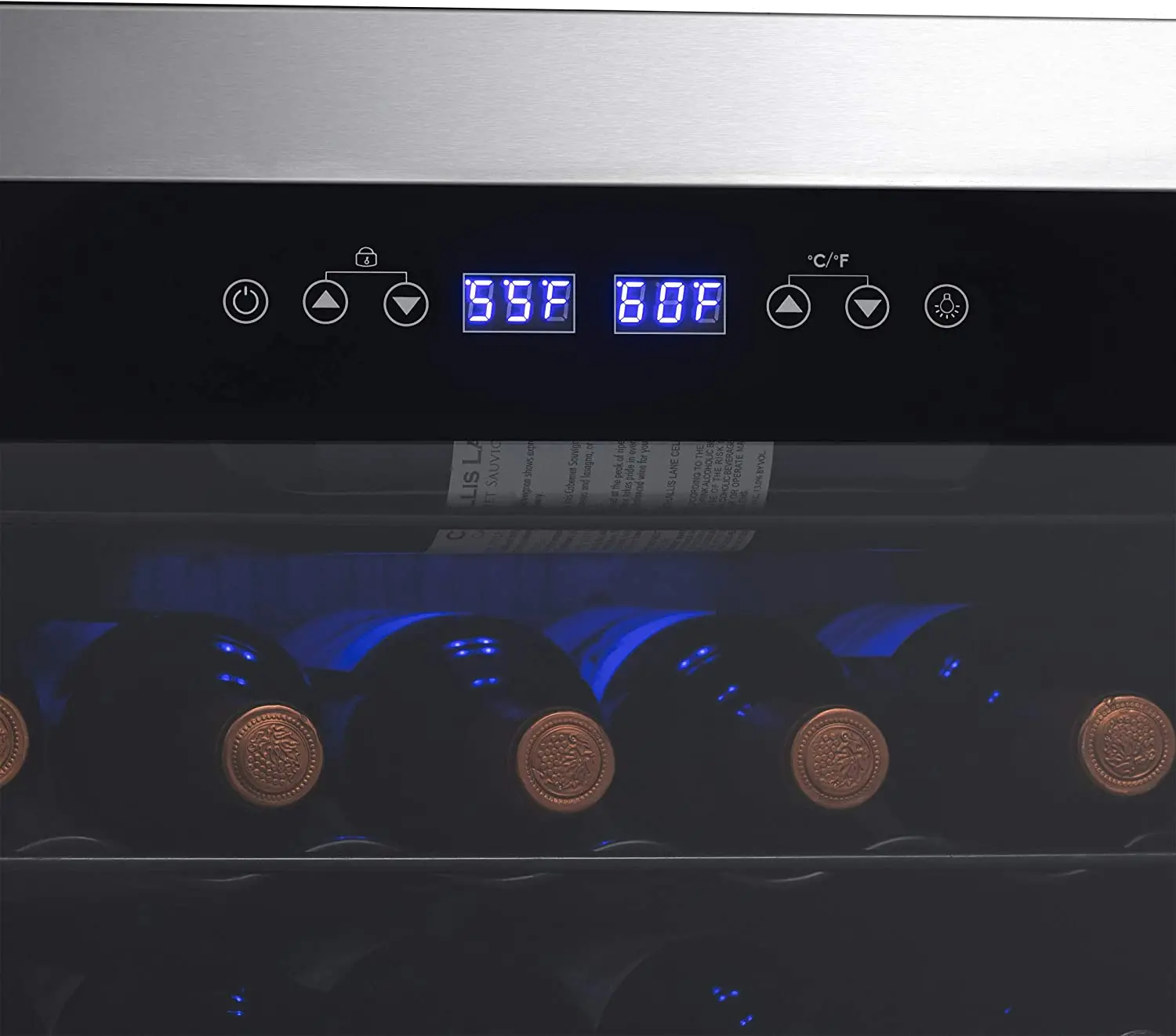 NWC028SS01 NewAir 28 Bottle Freestanding Dual Zone Compressor Wine Fridge - Stainless Steel-4