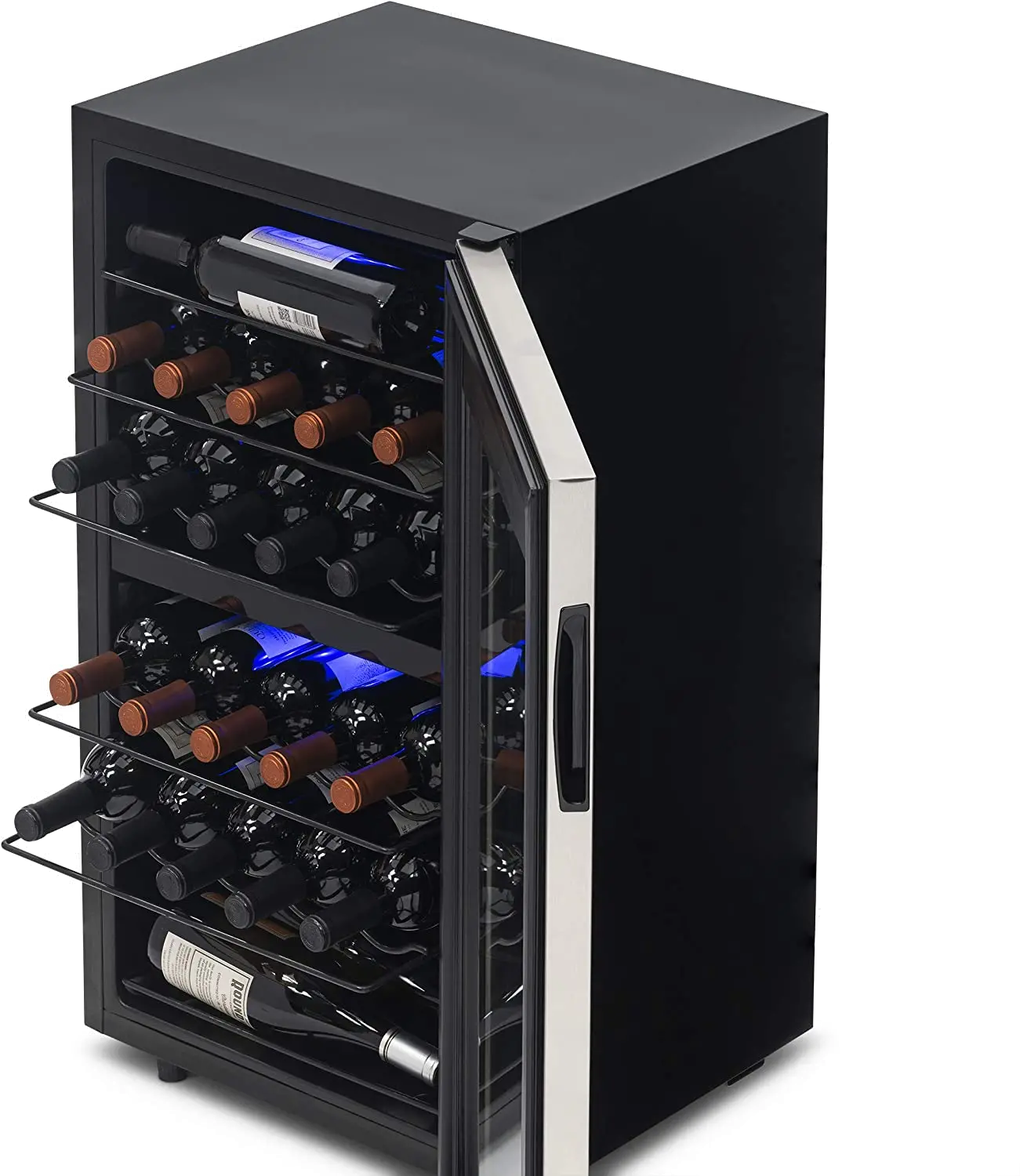NWC028SS01 NewAir 28 Bottle Freestanding Dual Zone Compressor Wine Fridge - Stainless Steel-5