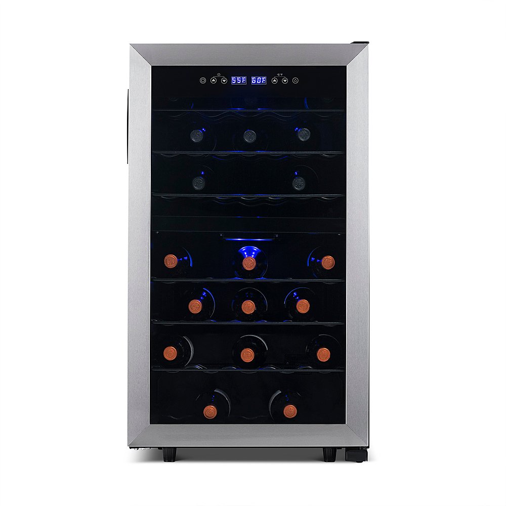 NewAir Freestanding 43 Bottle Dual Zone Compressor Wine Fridge - Stainless Steel