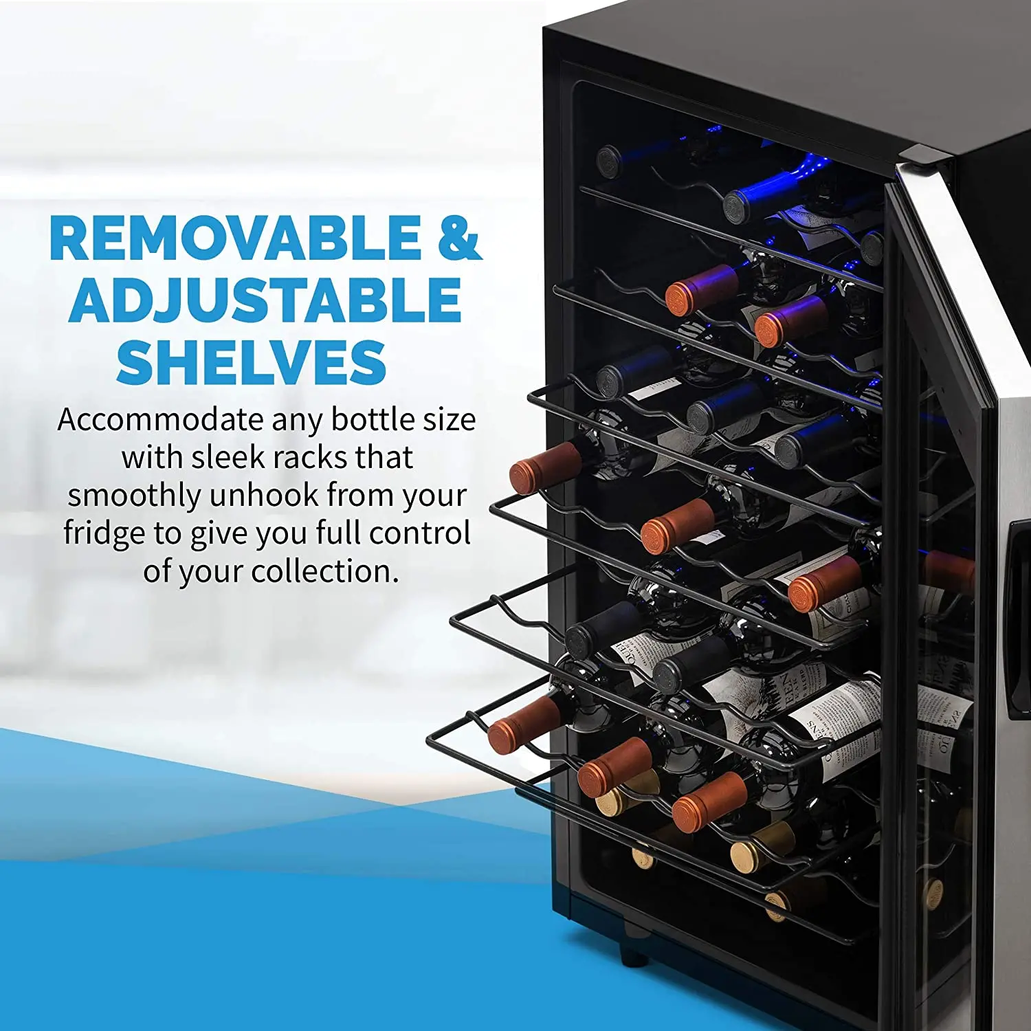 NWC050SS00 NewAir Freestanding 50 Bottle Compressor Wine Fridge - Stainless Steel-7