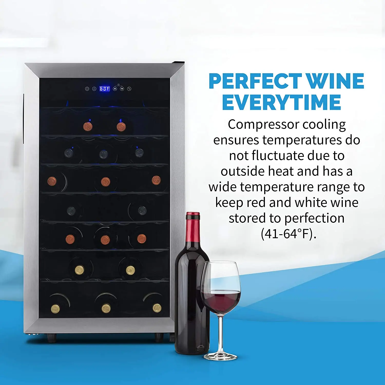 NWC050SS00 NewAir Freestanding 50 Bottle Compressor Wine Fridge - Stainless Steel-8