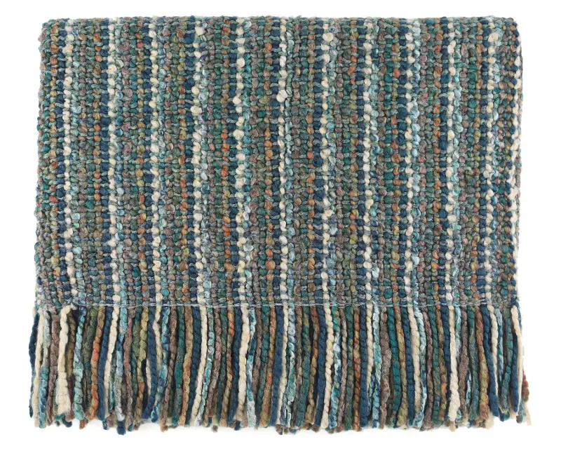 Stria Teal Throw Blanket