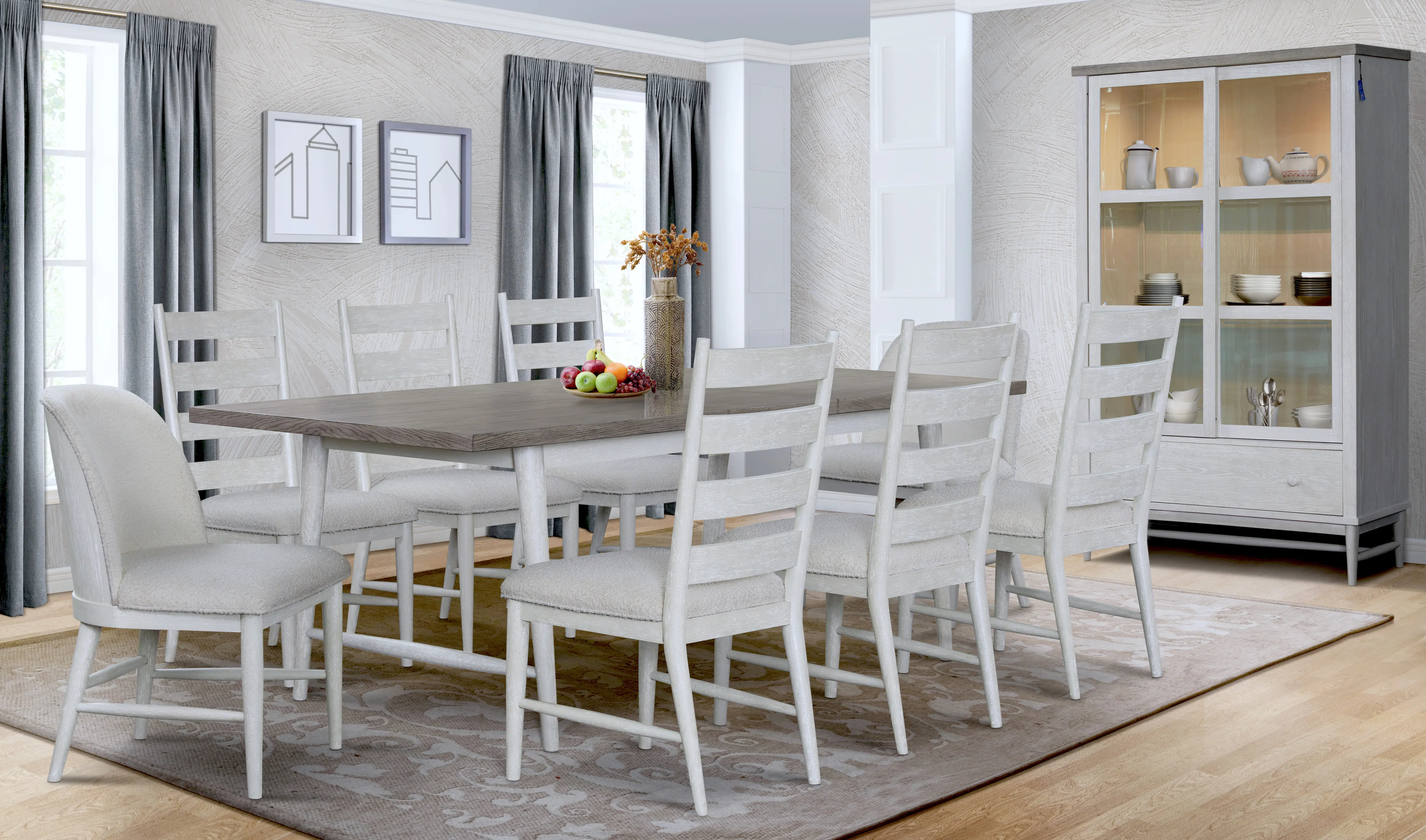 Coastal Farmhouse Gray Dining Table-2