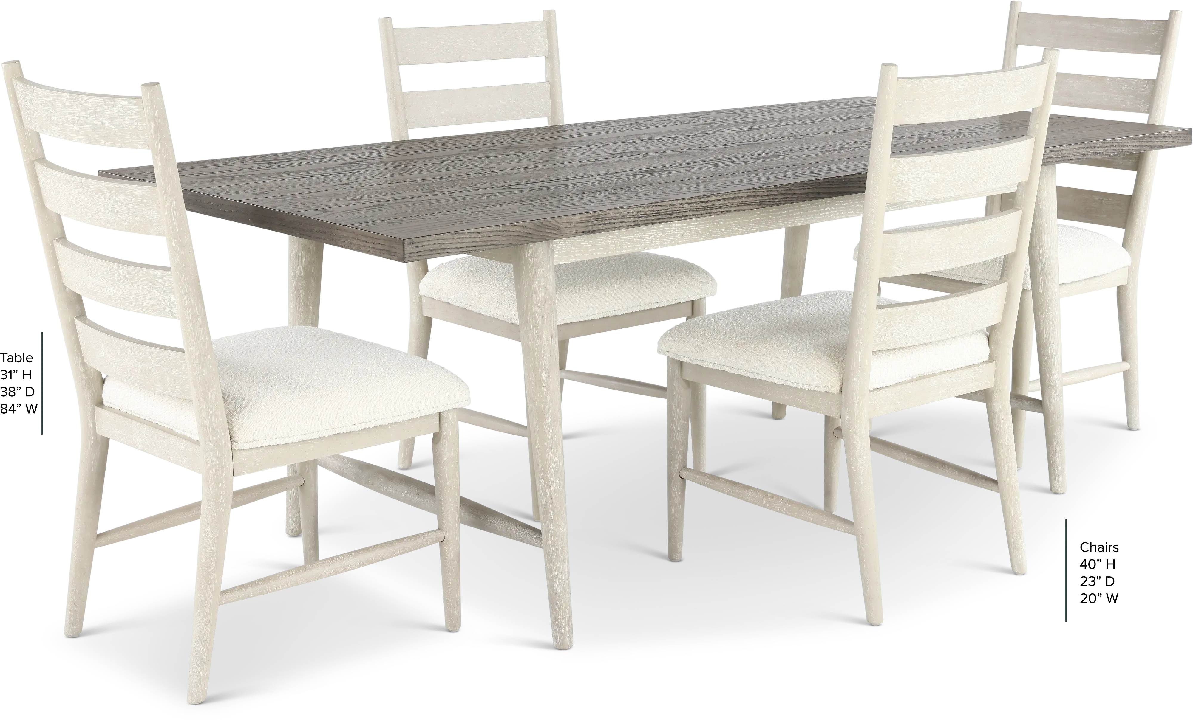 Coastal Farmhouse Gray 5 Piece Dining Set-3