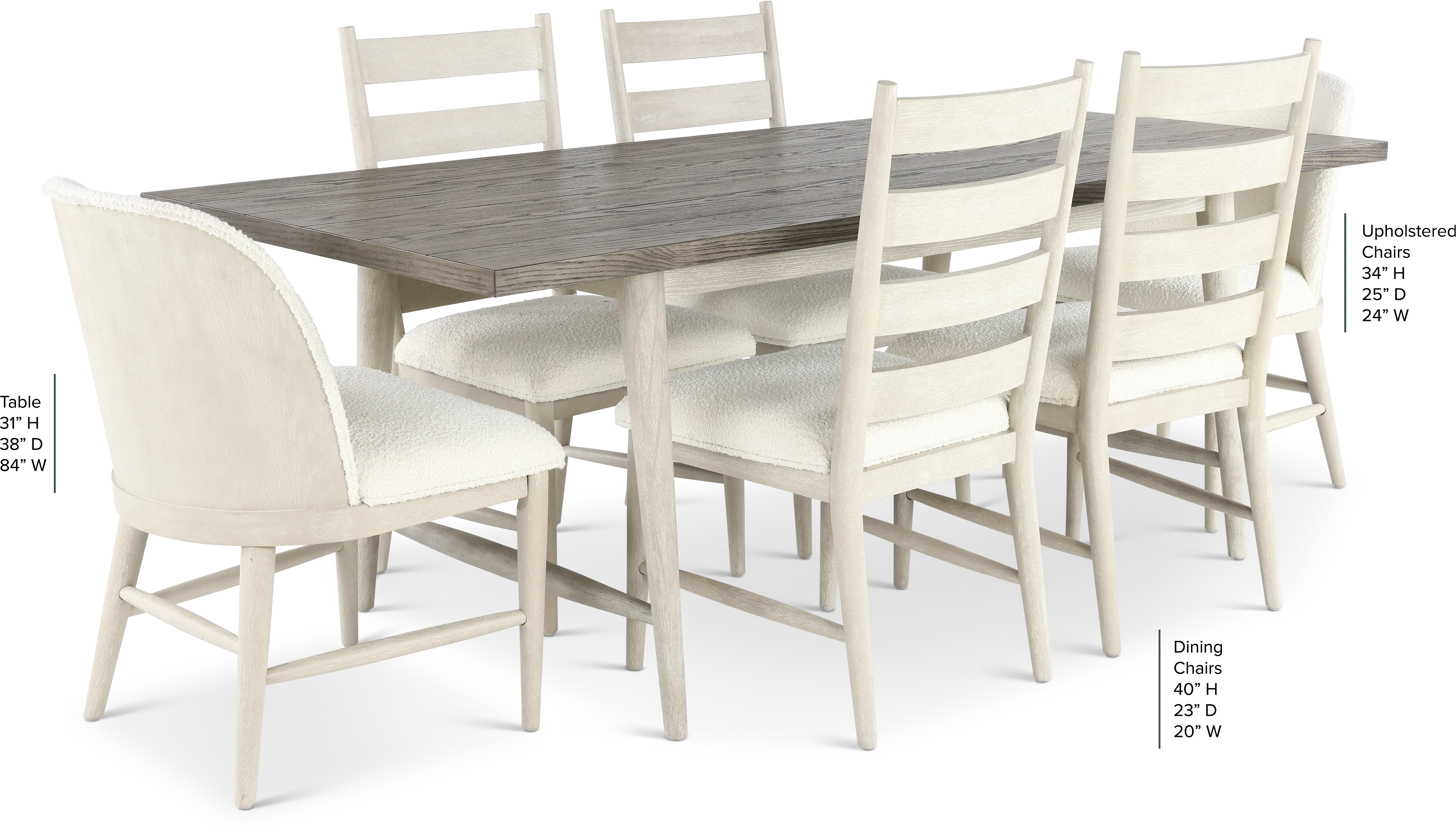 Coastal Farmhouse Gray 7 Piece Dining Set-3