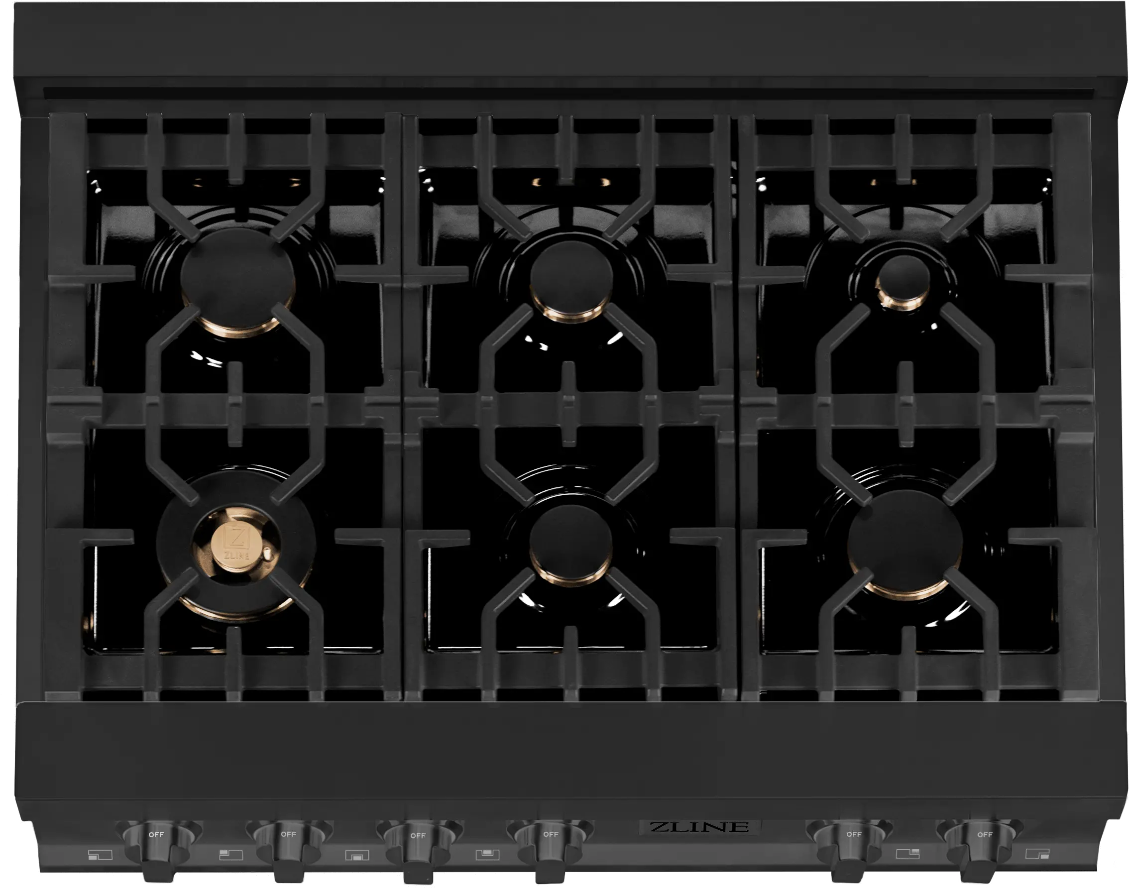 RTBZ-36-CB ZLINE Gas Cooktop - Black Stainless Steel, Brass 36 Inch-3