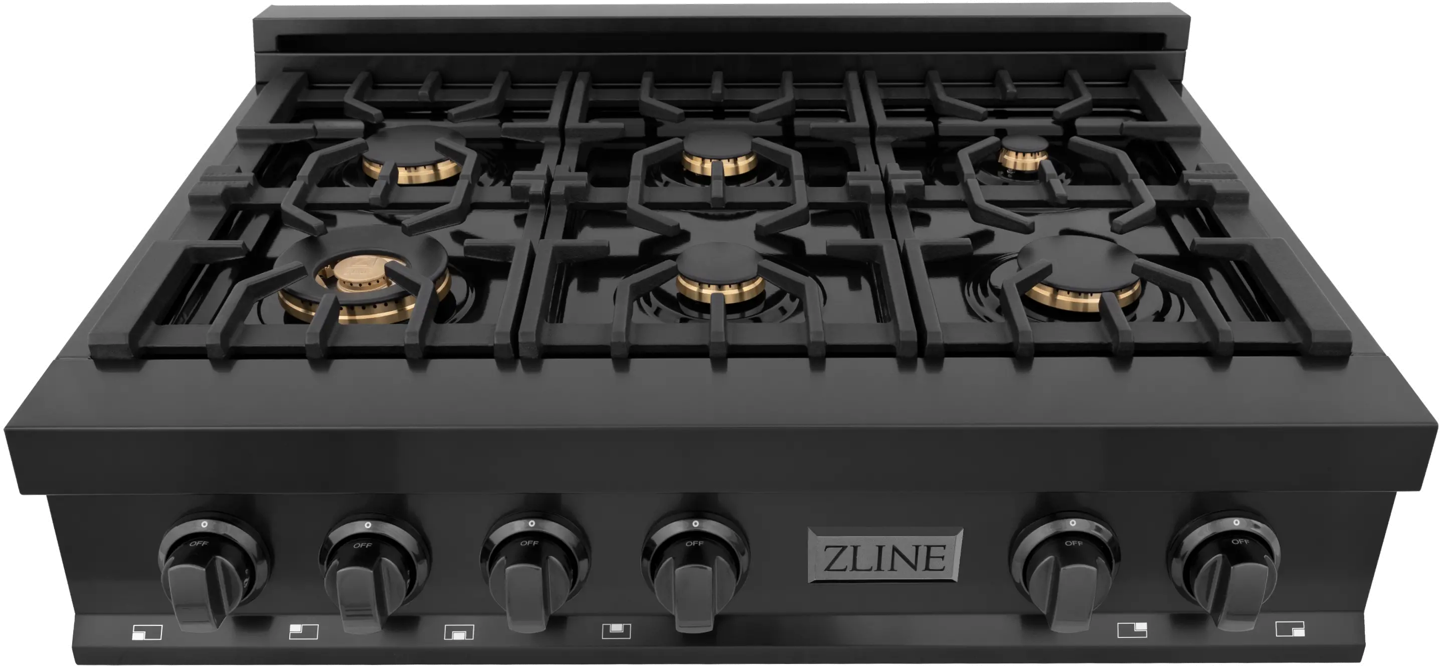 RTBZ-36-CB ZLINE Gas Cooktop - Black Stainless Steel, Brass 36 Inch-5