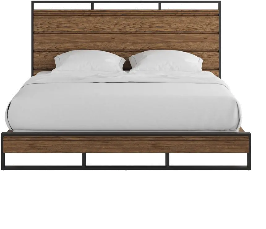Hedrick Brown and Black King Platform Bed-1