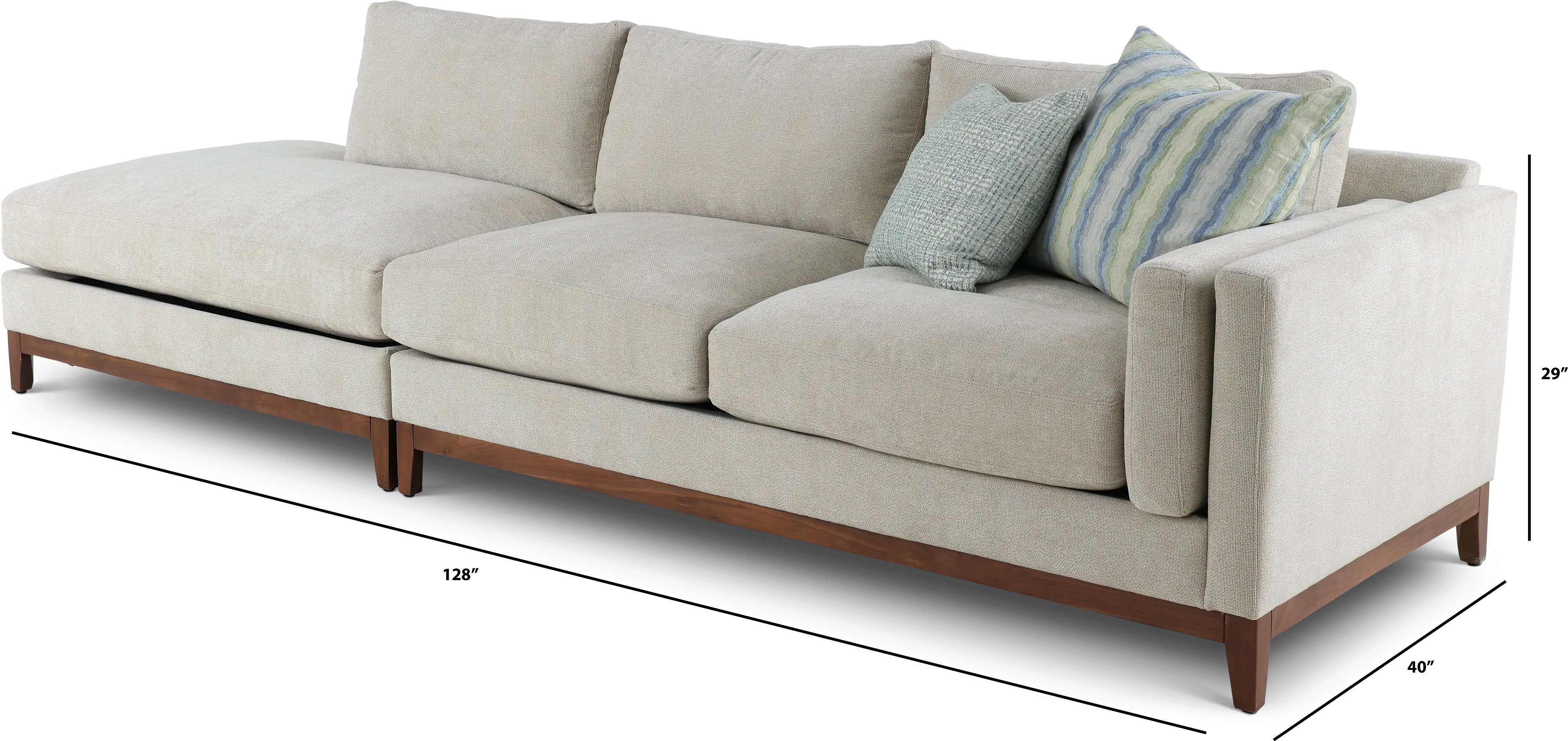 Kelsey Dove Beige 2 Piece Sectional-3