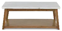 Vida White Marble and Natural Coffee Table