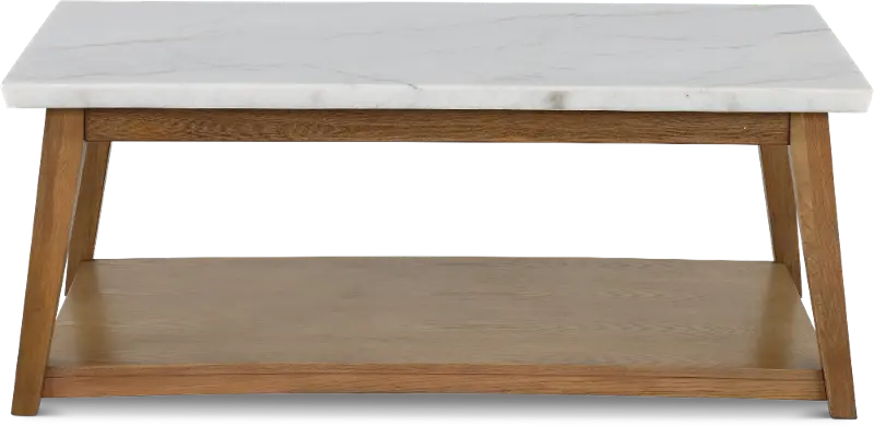 Vida White Marble and Natural Coffee Table