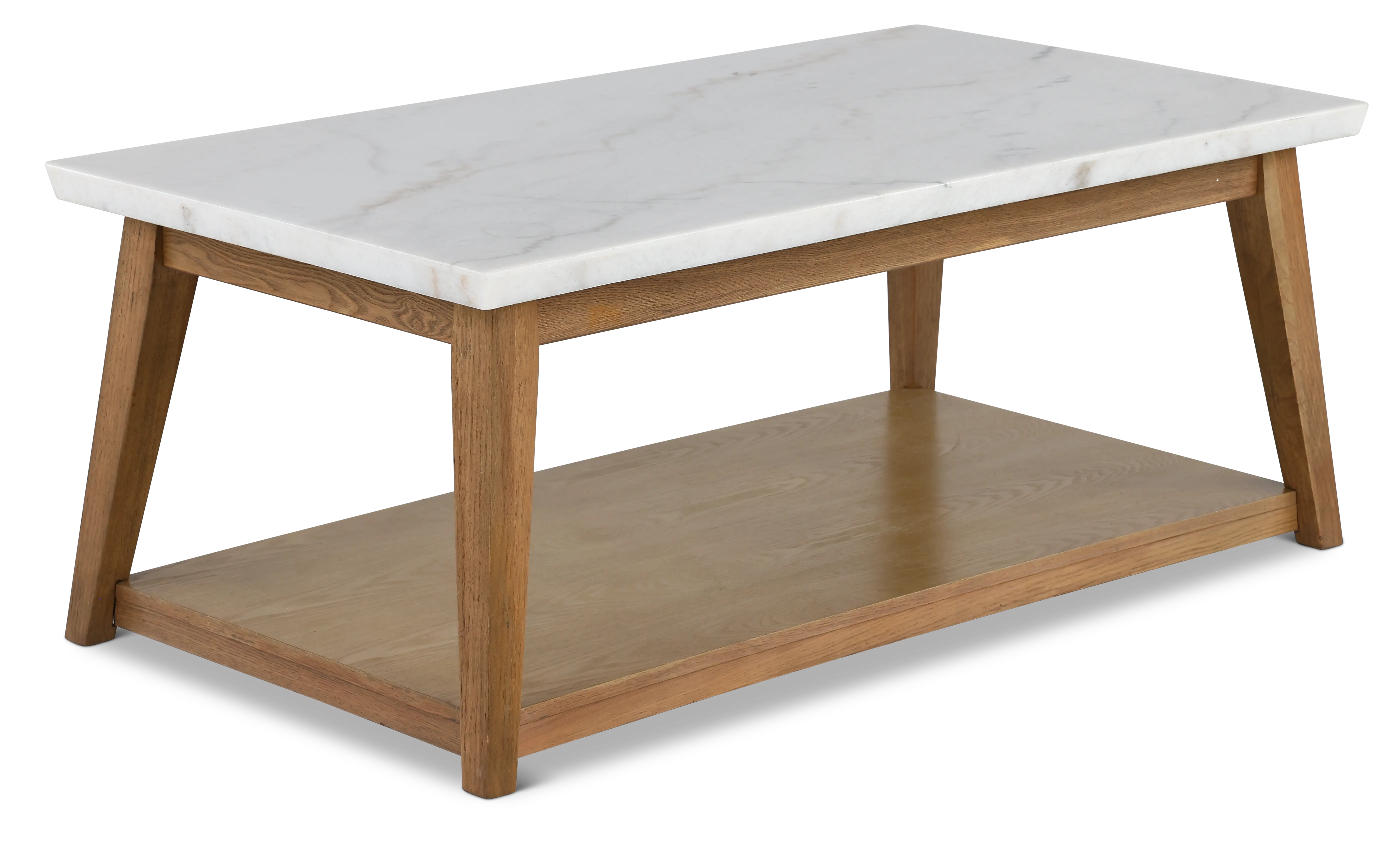 Vida White Marble and Natural Coffee Table-4