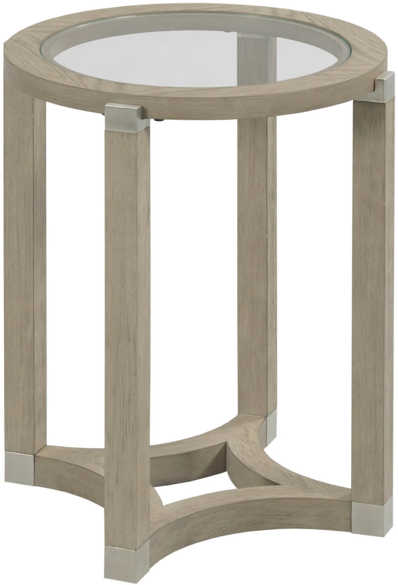 Solstice Soft Beige Round Chairside Table-1