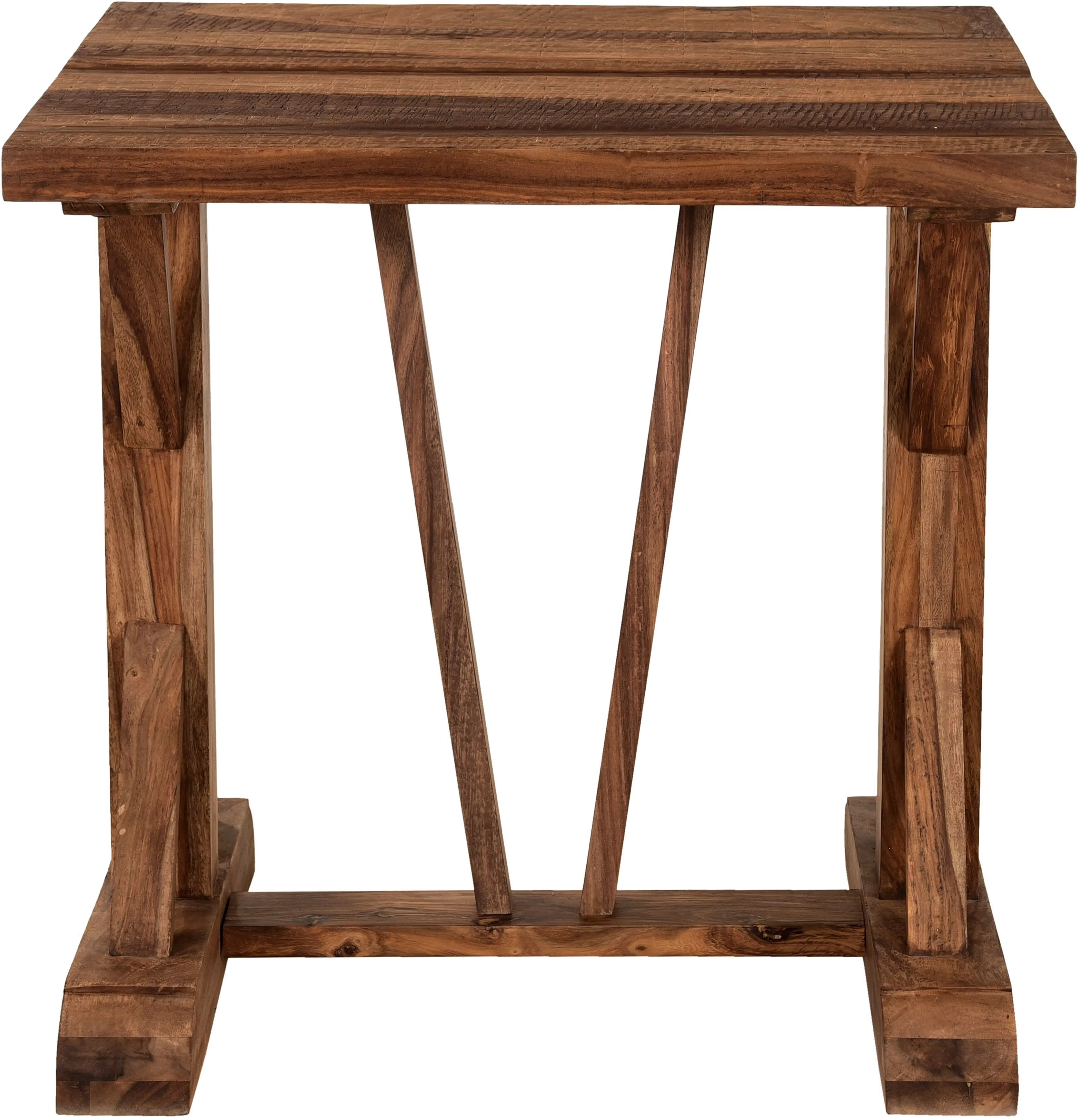 73340 Brownstone Rustic Brown Accent Table with Trestle Base-3