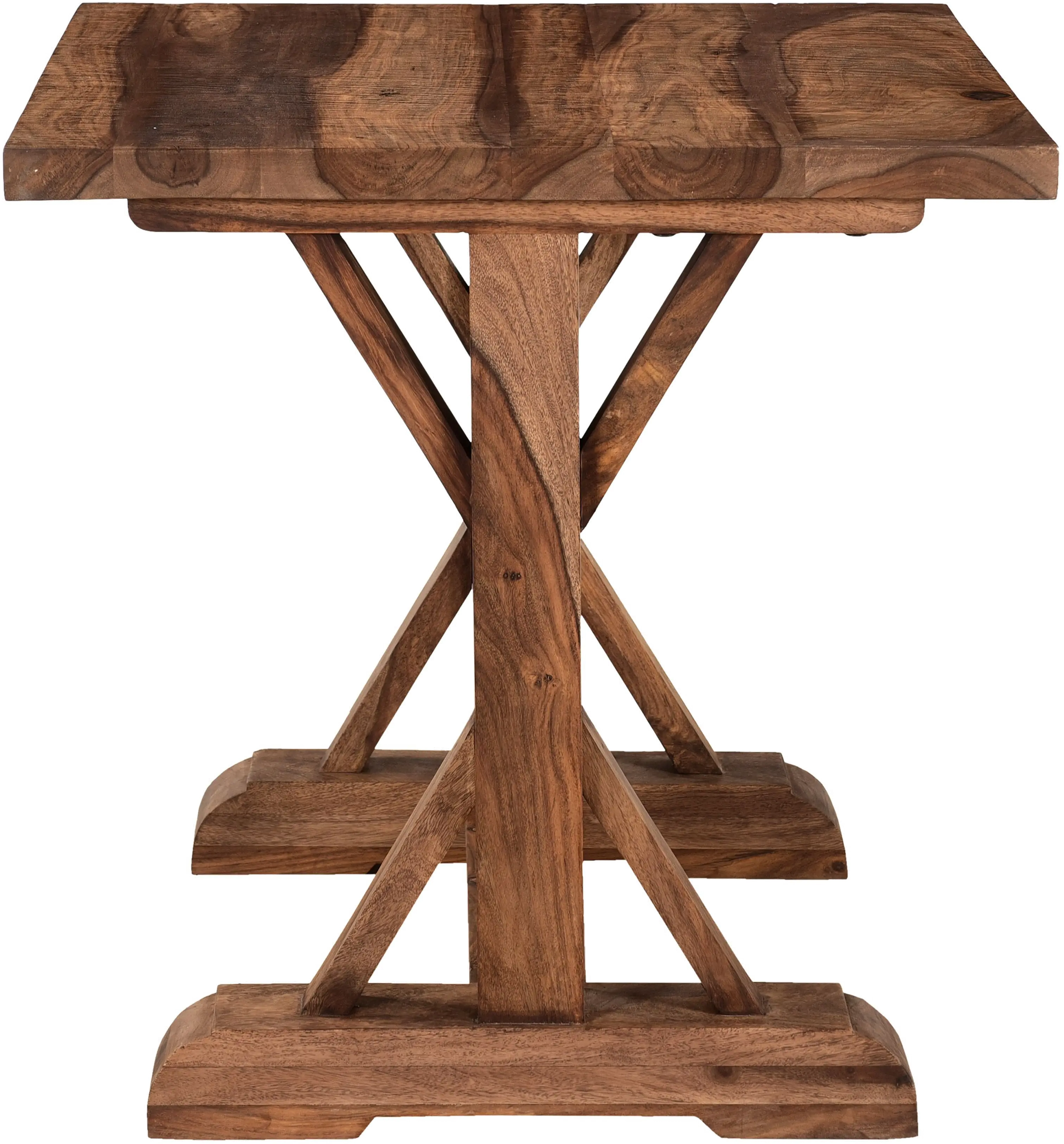 73340 Brownstone Rustic Brown Accent Table with Trestle Base-5