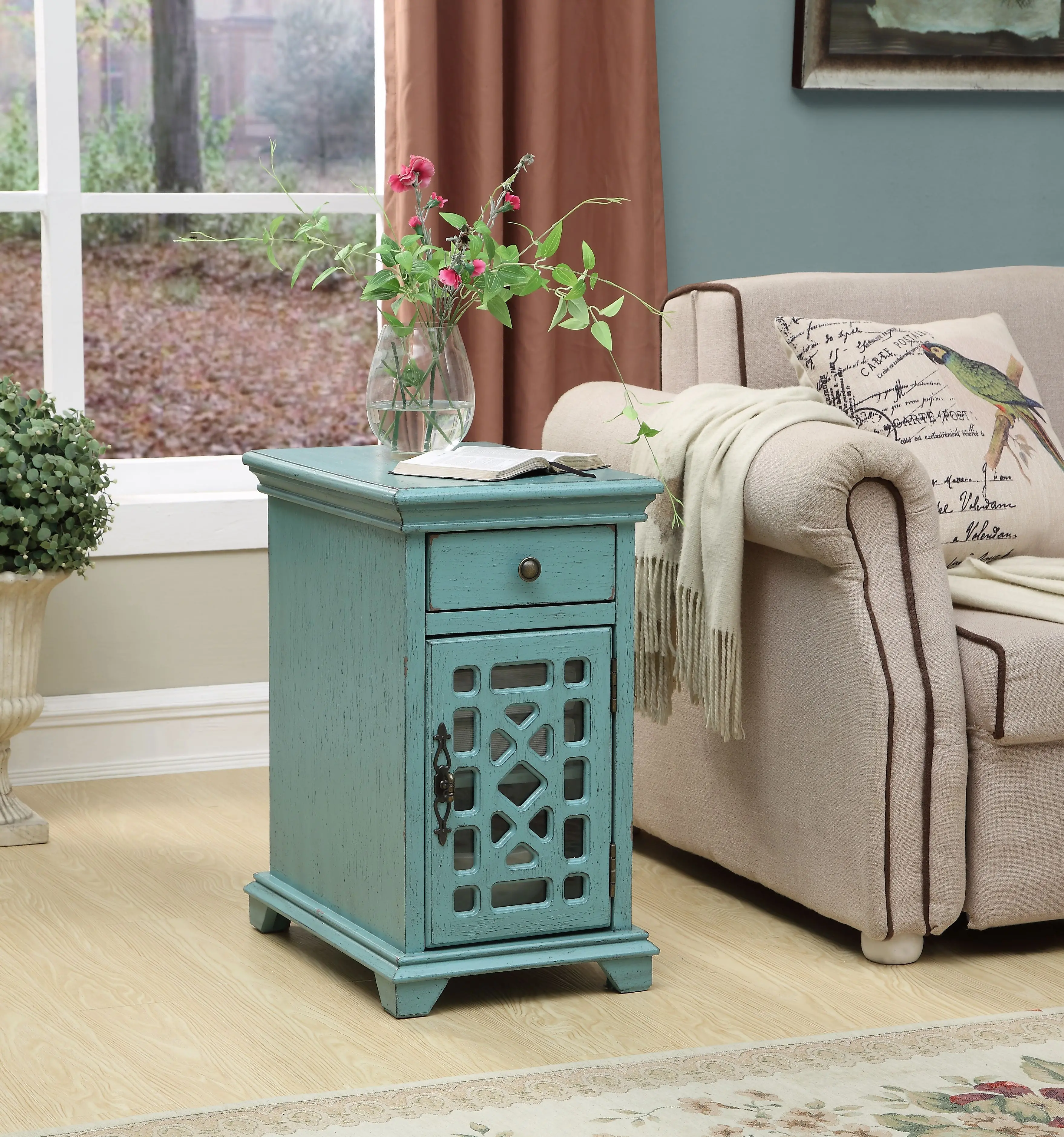 96605 Becka Blue Chairside Table-2